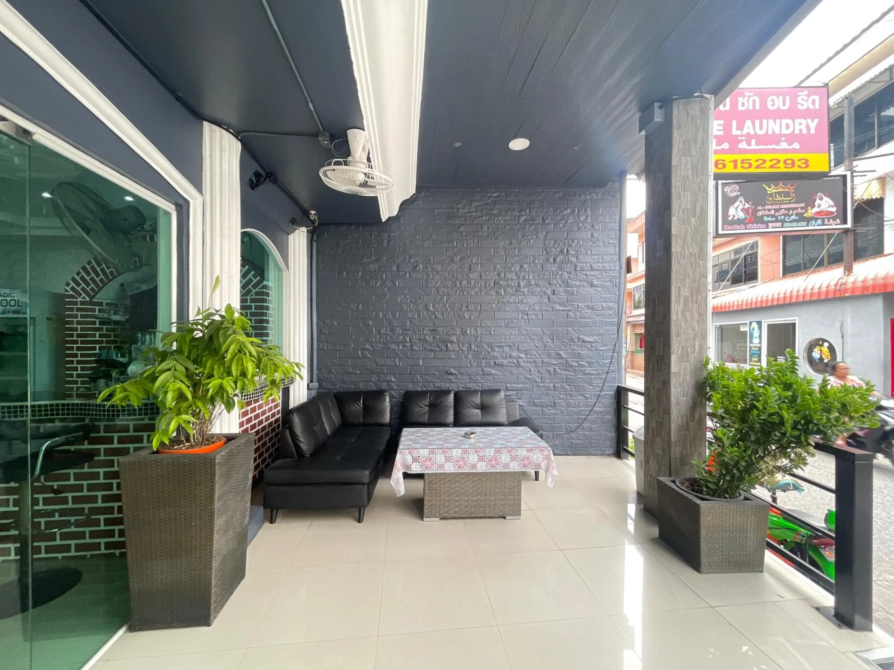 Seating area in W-9 Hotel