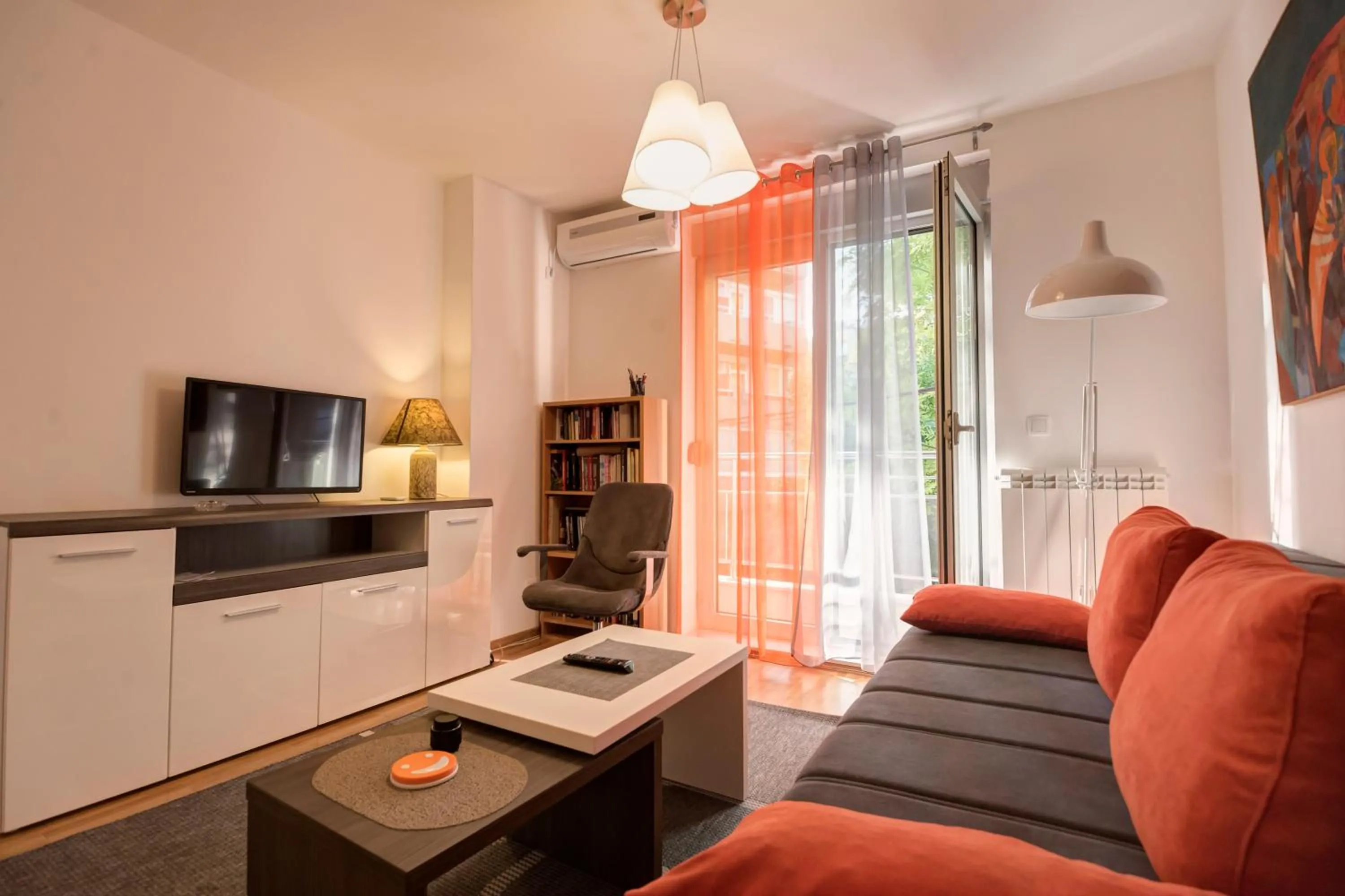 Seating area in Sekula's City Center Apartment