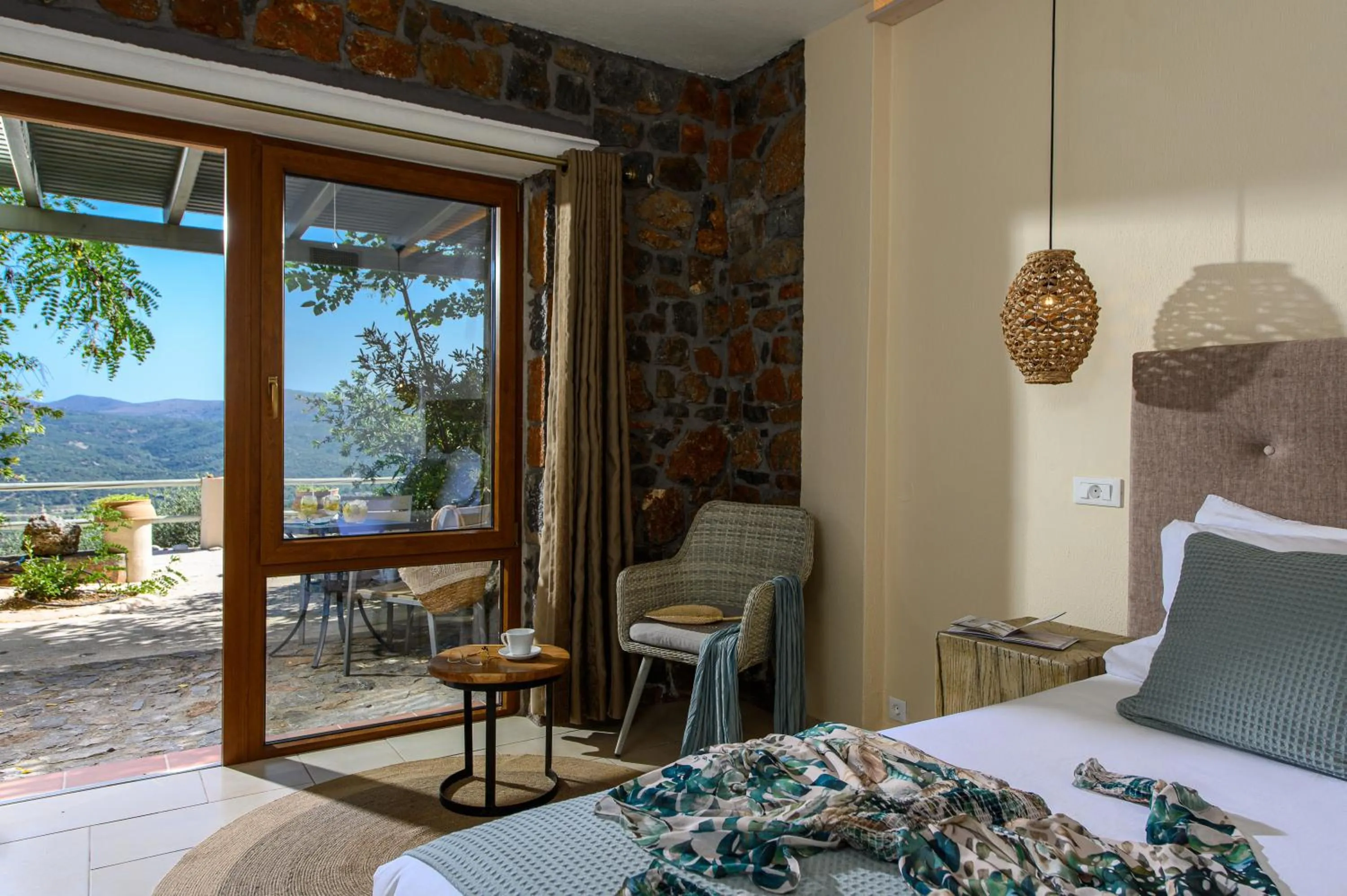 Balcony/Terrace, Bed in Country Hotel Velani