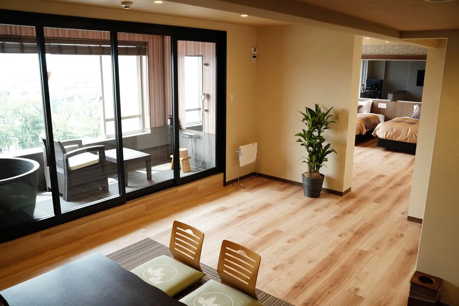 Bed in LiVEMAX RESORT Kaga Yamashiro