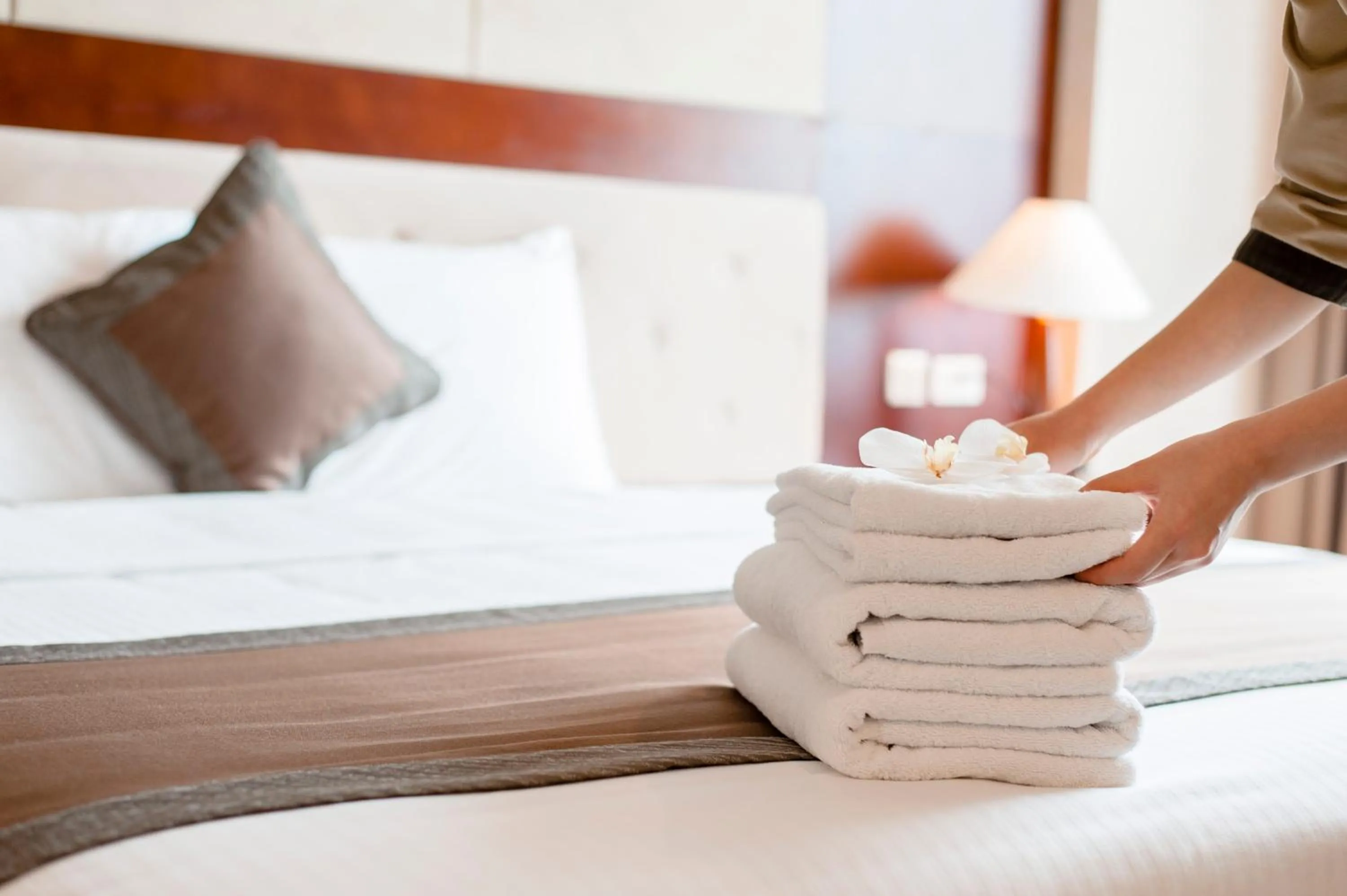 Bed in Muong Thanh Grand Lao Cai Hotel