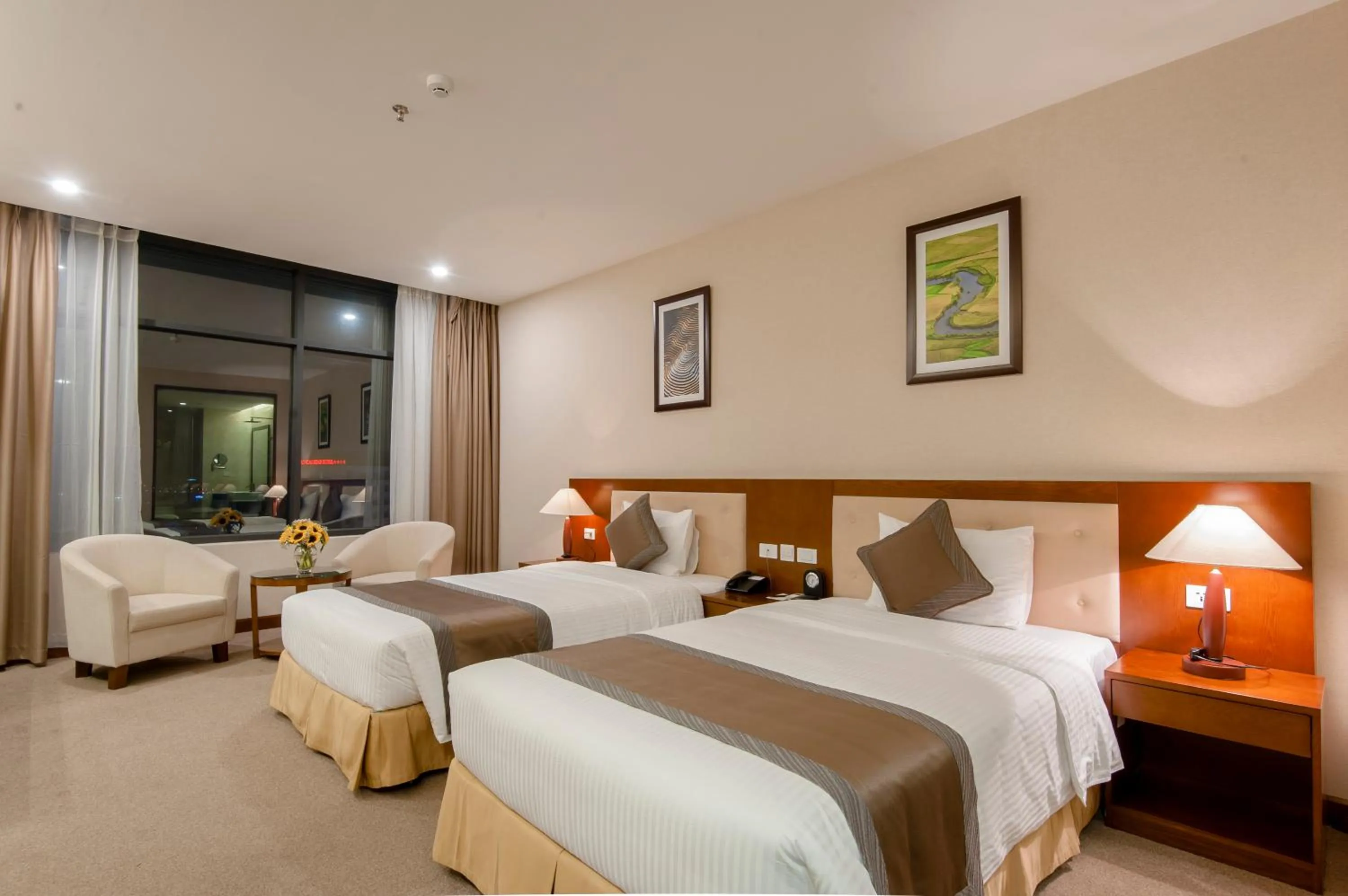 Bed in Muong Thanh Grand Lao Cai Hotel