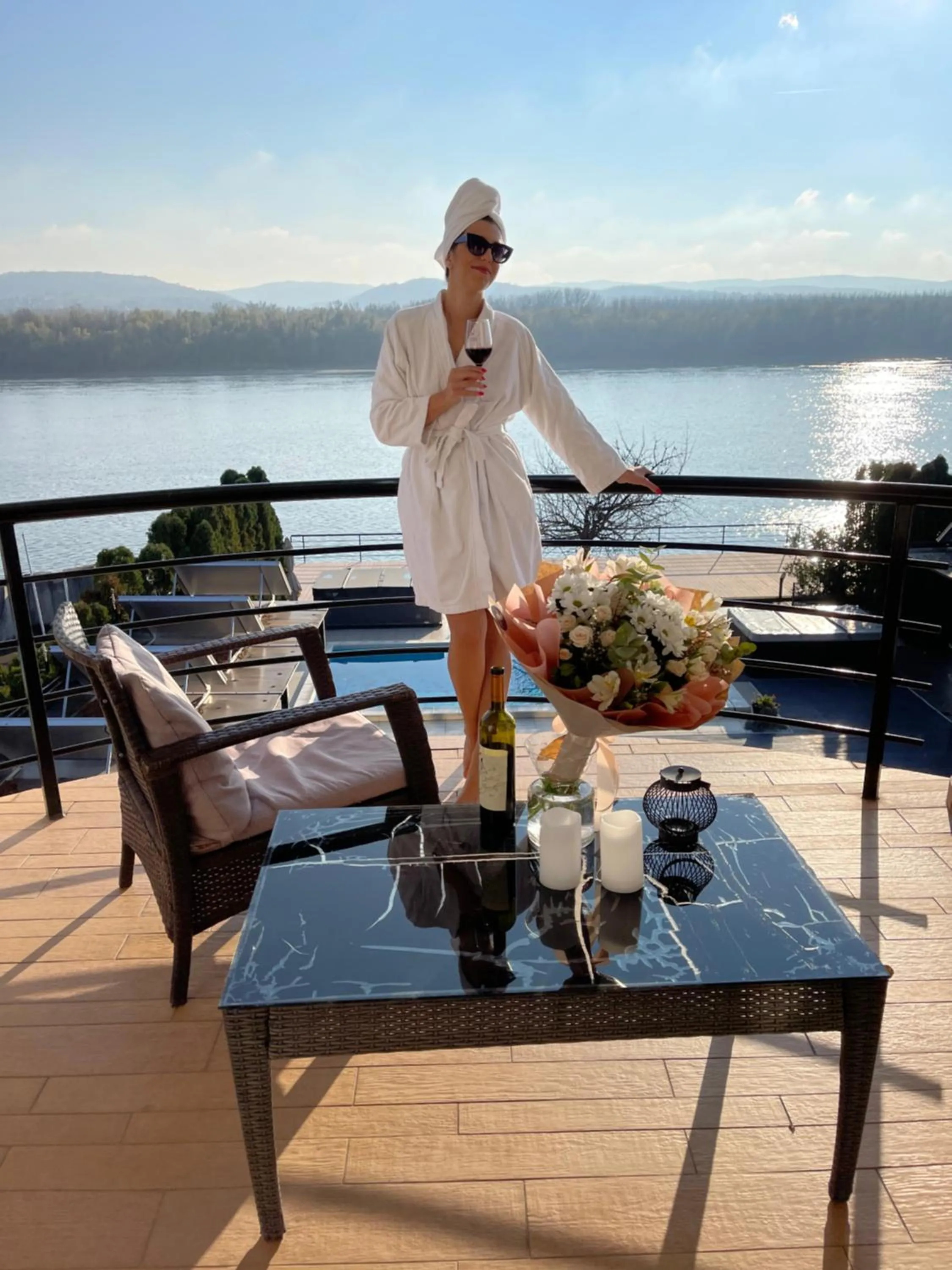 Balcony/Terrace in Guest House Panorama Aqualux with Free Parking