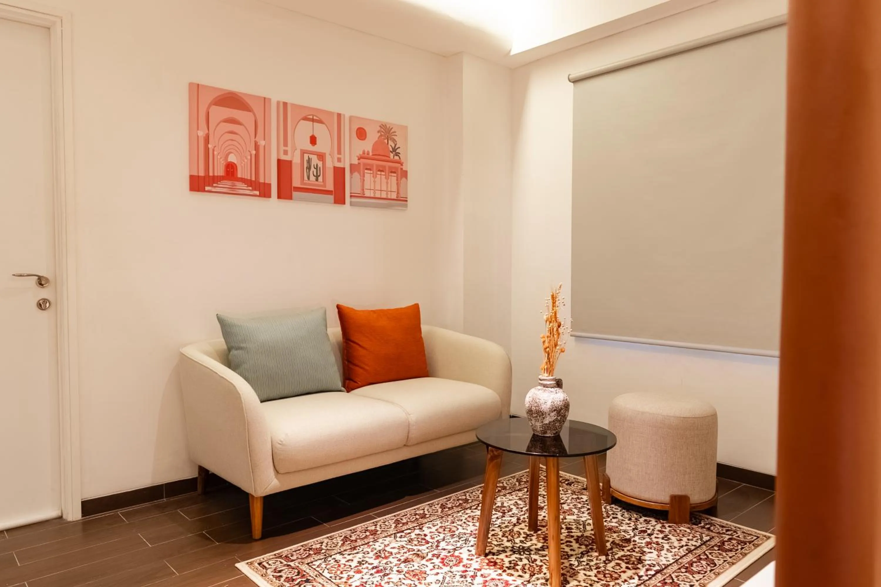 Seating area in Omar Hotel