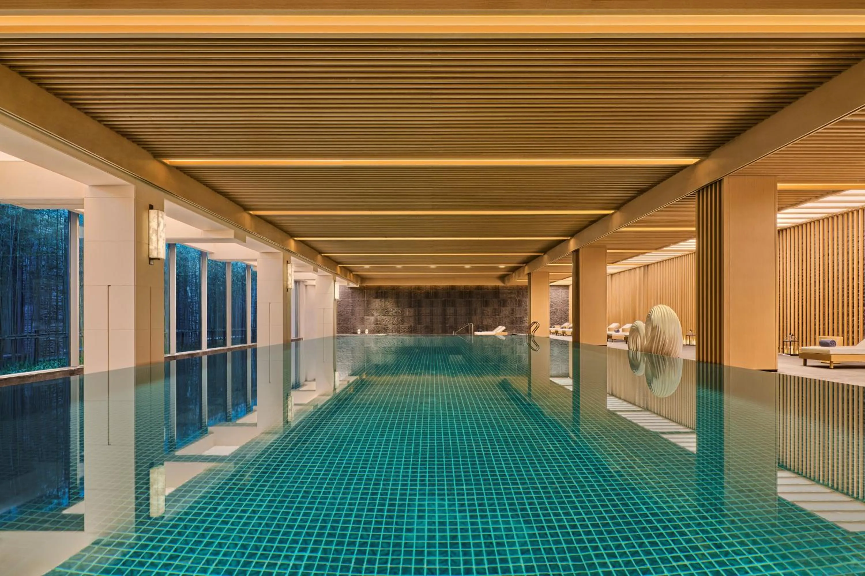 Swimming pool in Shu Hua Hotel Tianmu Mountain, Curio Collection By Hilton