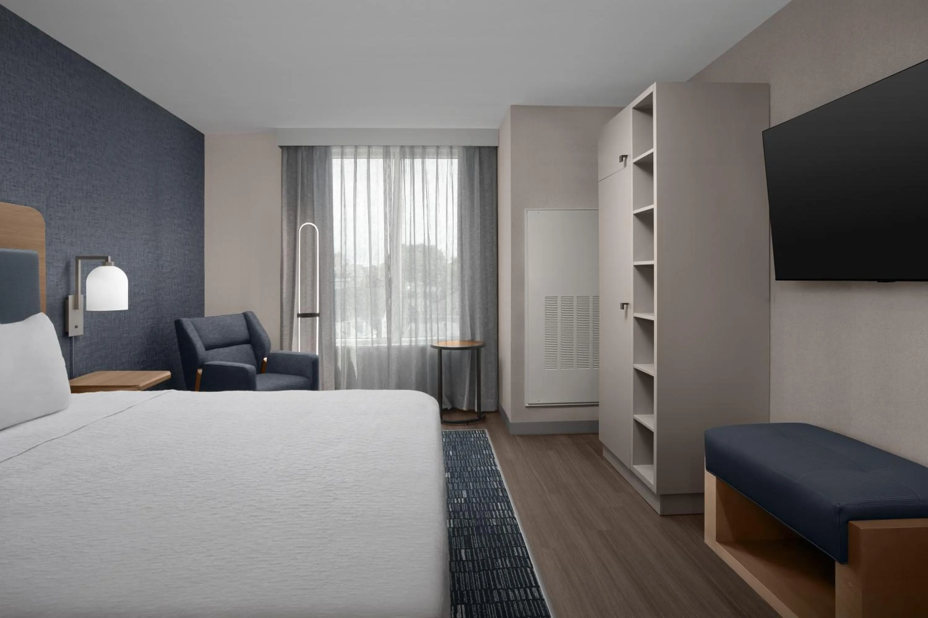 Bedroom, Bed in Homewood Suites By Hilton Portsmouth Downtown