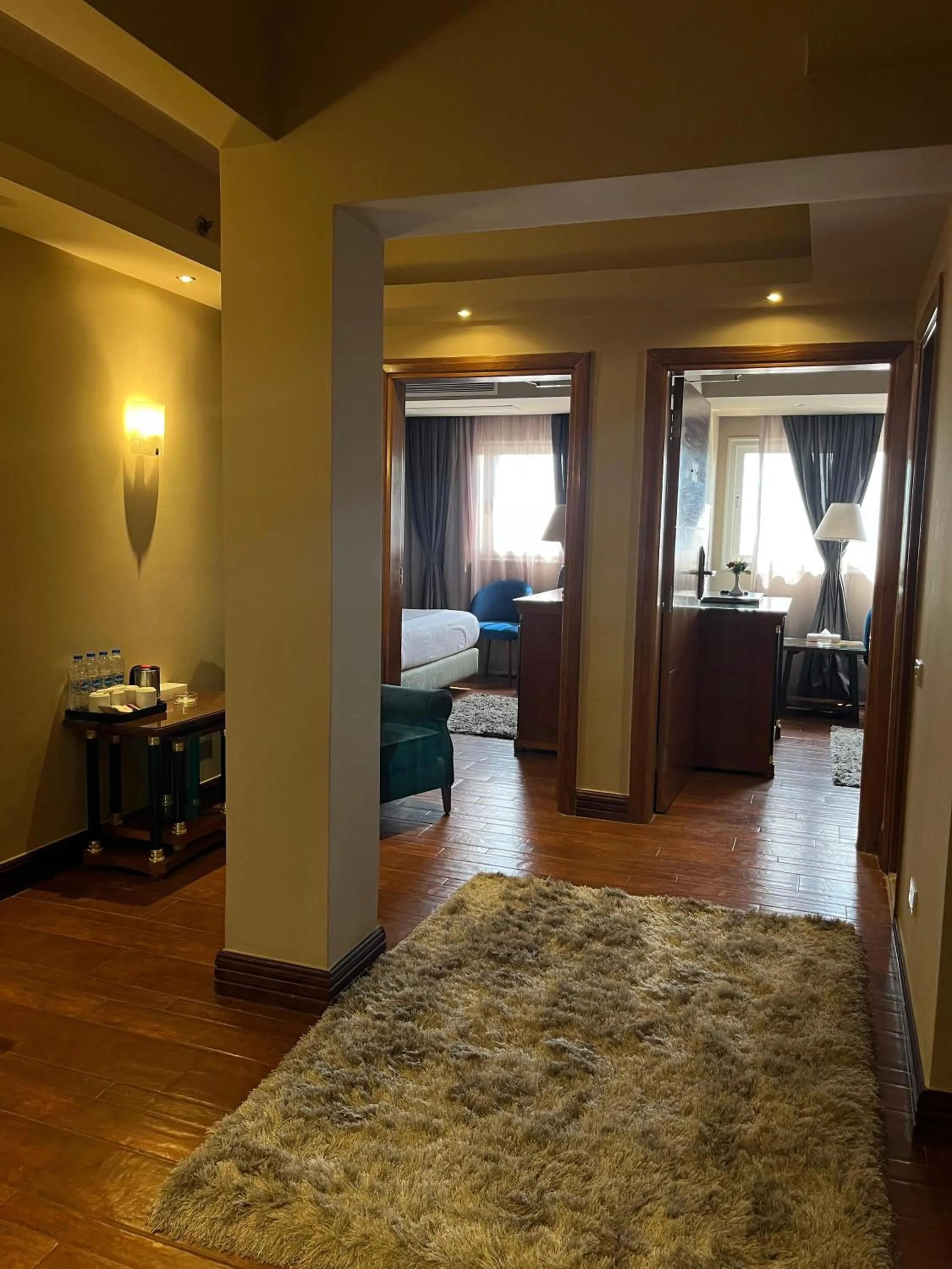 Seating area, Bed in New Marwa Palace