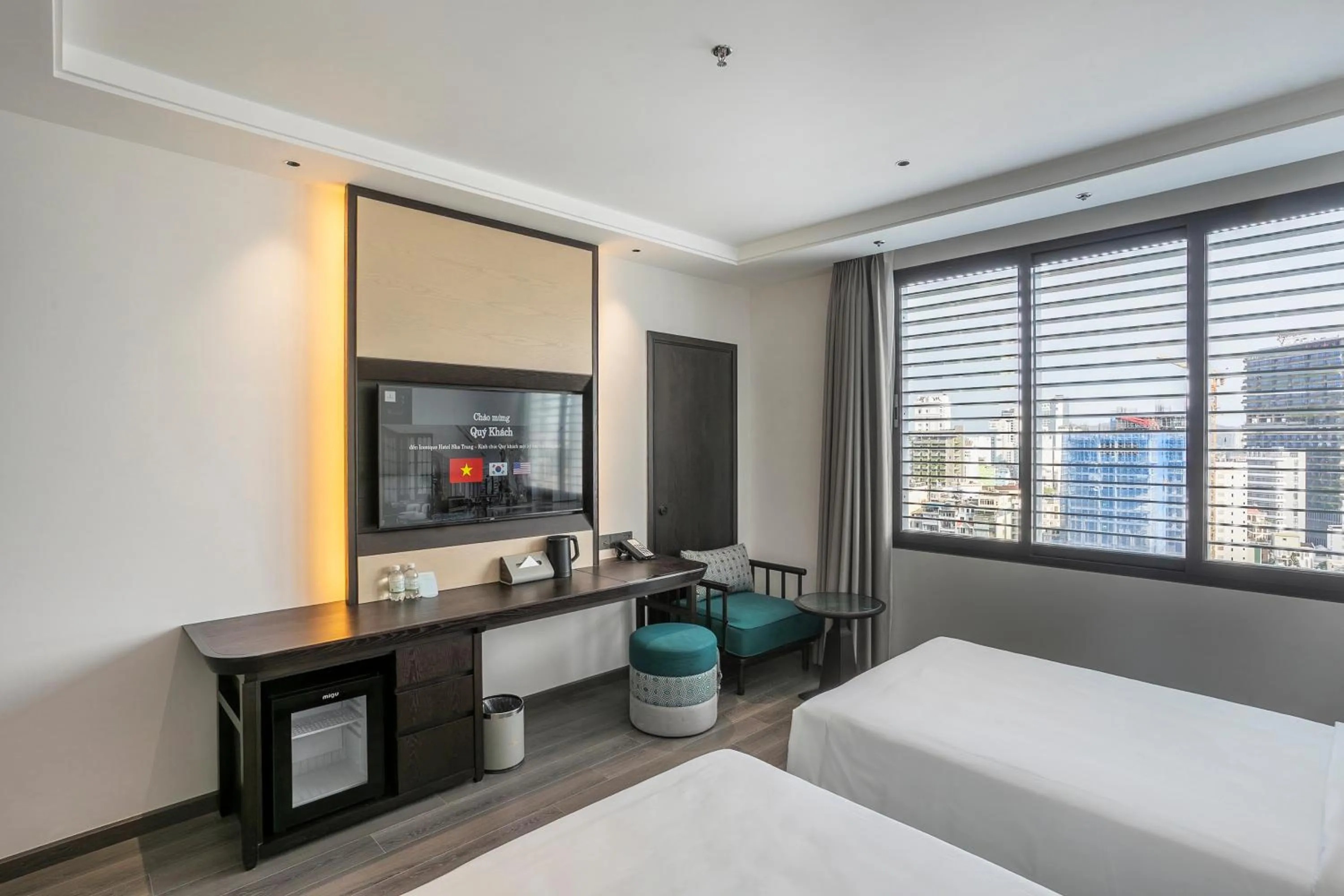 Living room, Bed in Iconique Hotel Nha Trang