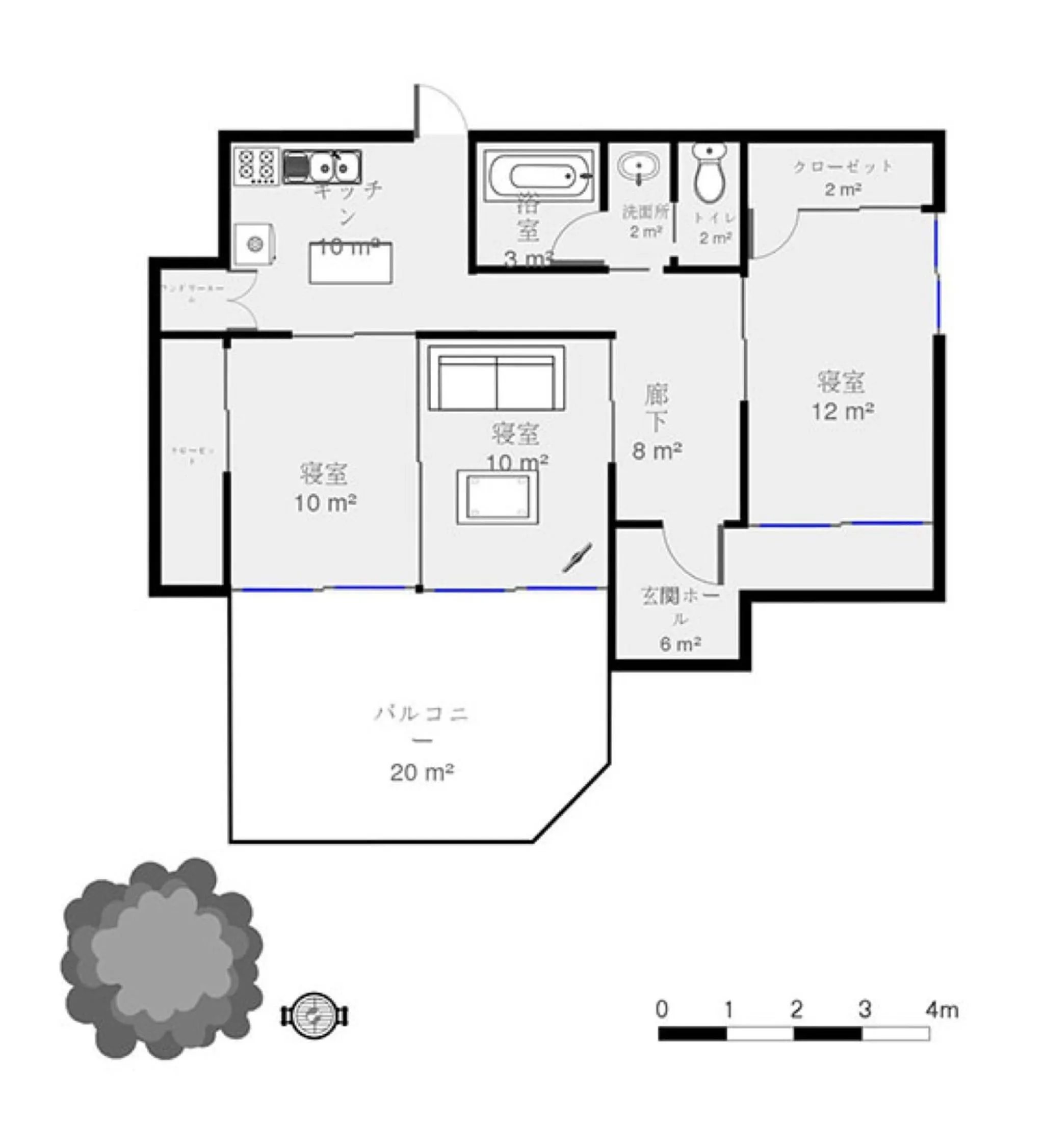 Floor plan in Den House