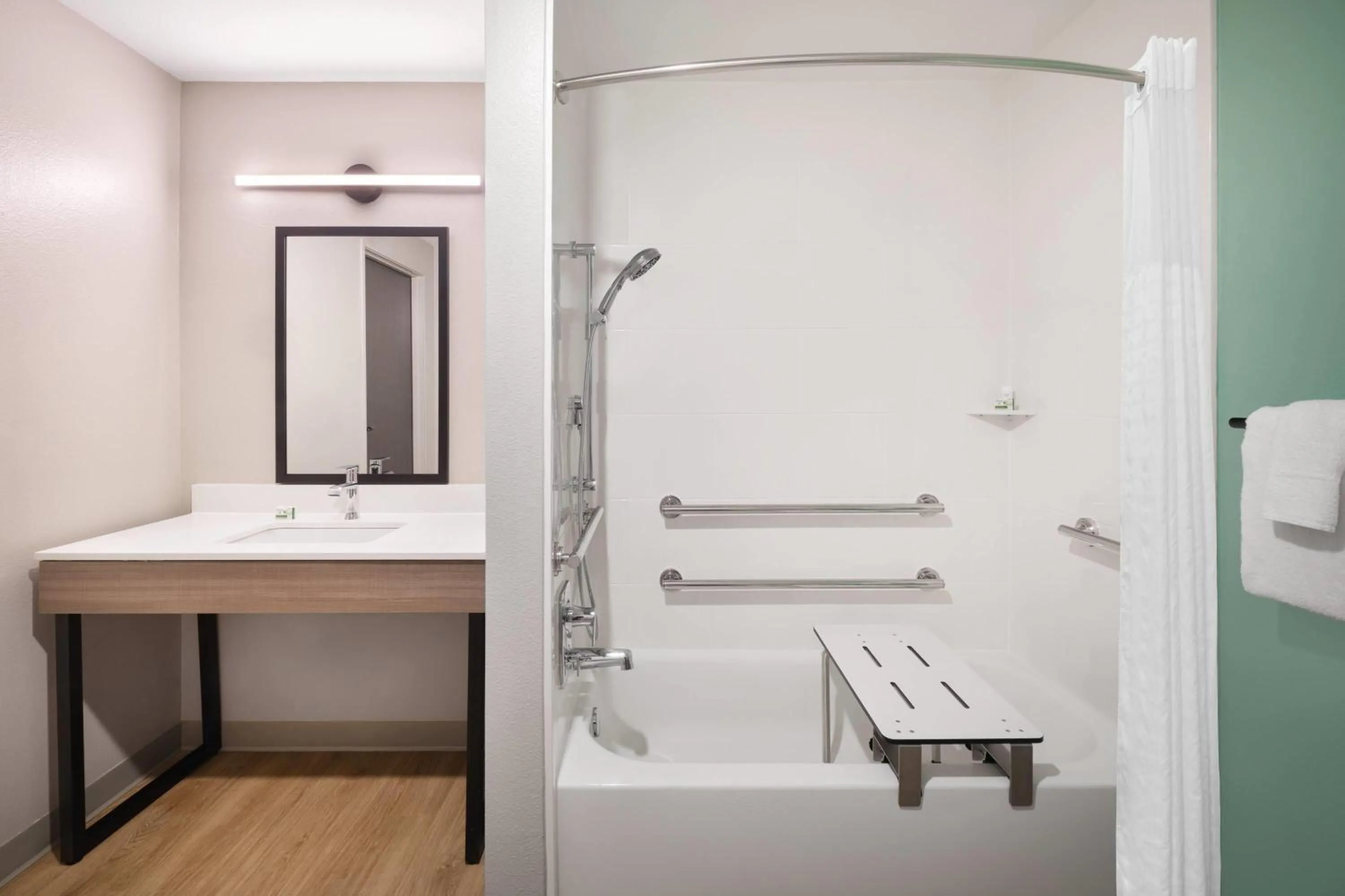 Bathroom in ECHO Suites Extended Stay by Wyndham Fort Worth Alliance