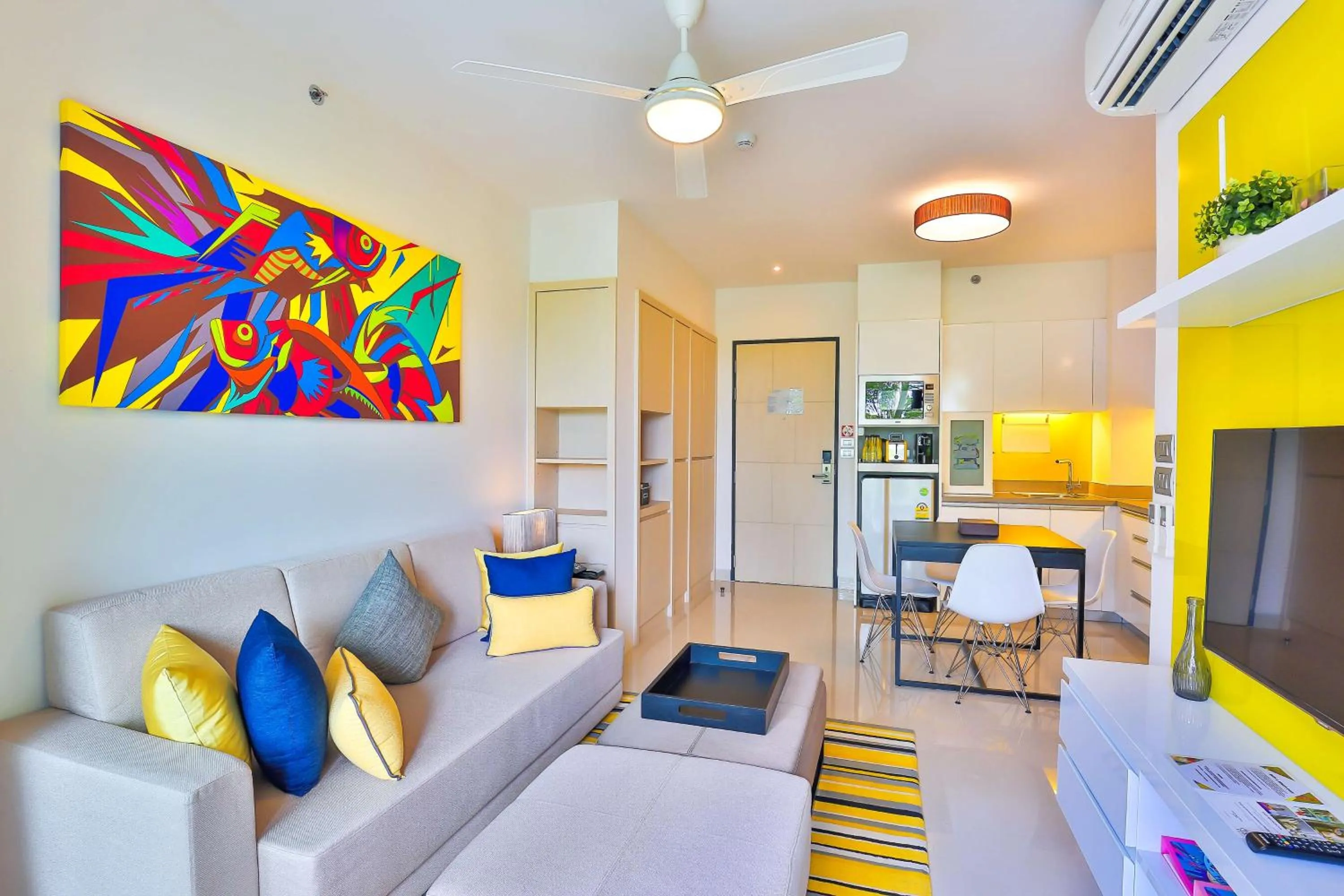 Communal lounge/ TV room in Cassia Phuket, part of Banyan Group