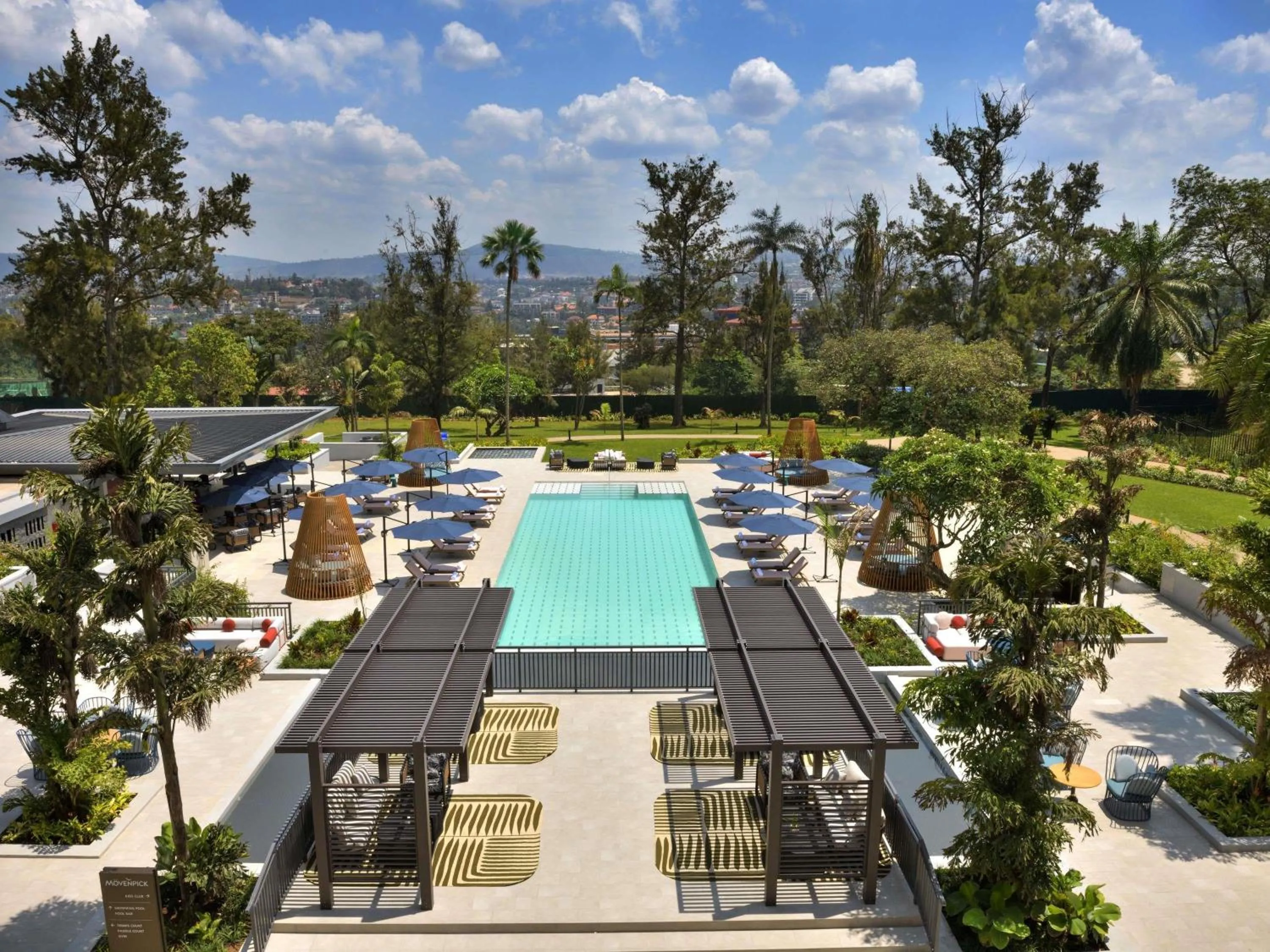 Pool view in Mövenpick Kigali