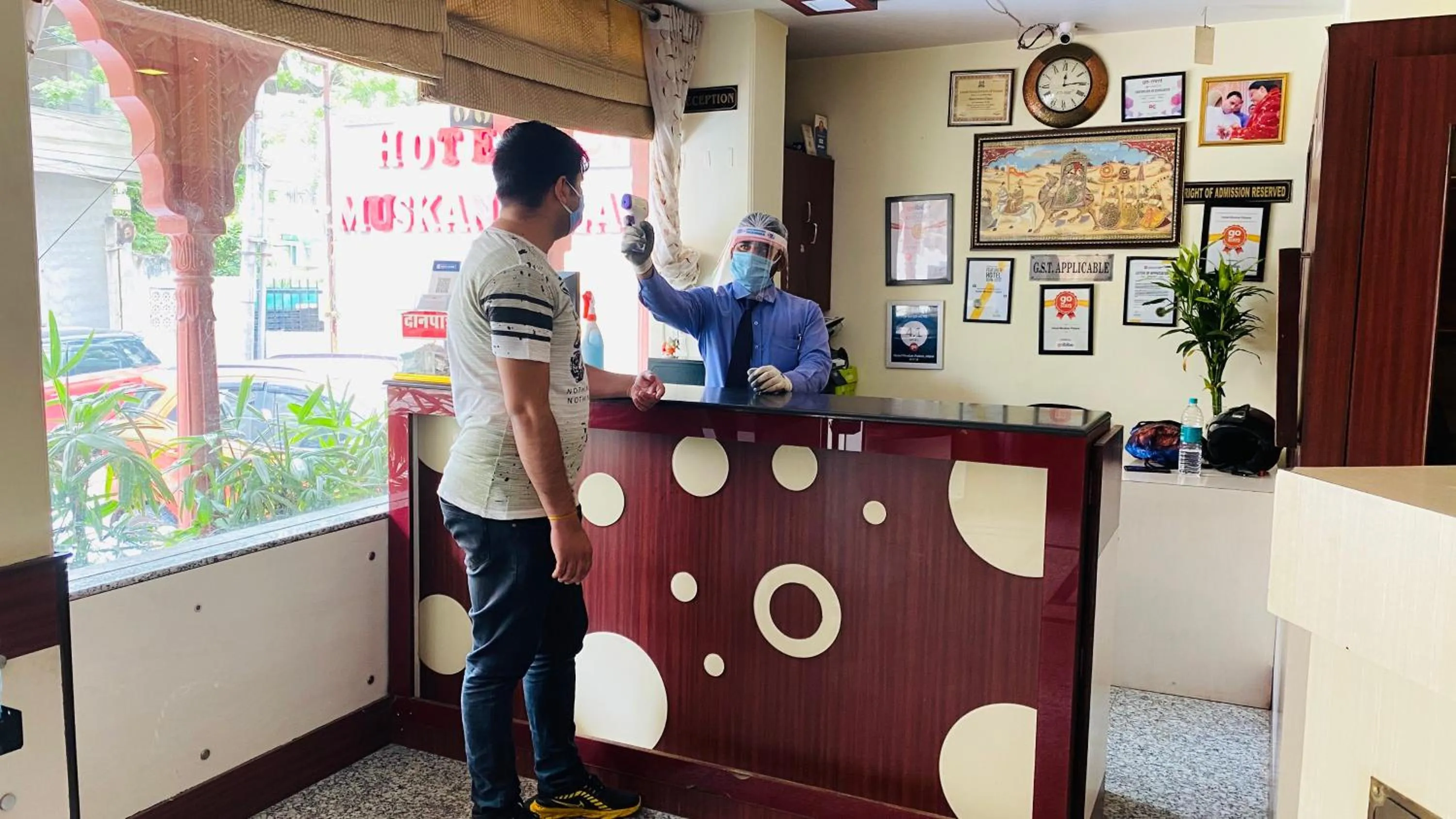 Lobby or reception in Hotel Muskan Palace