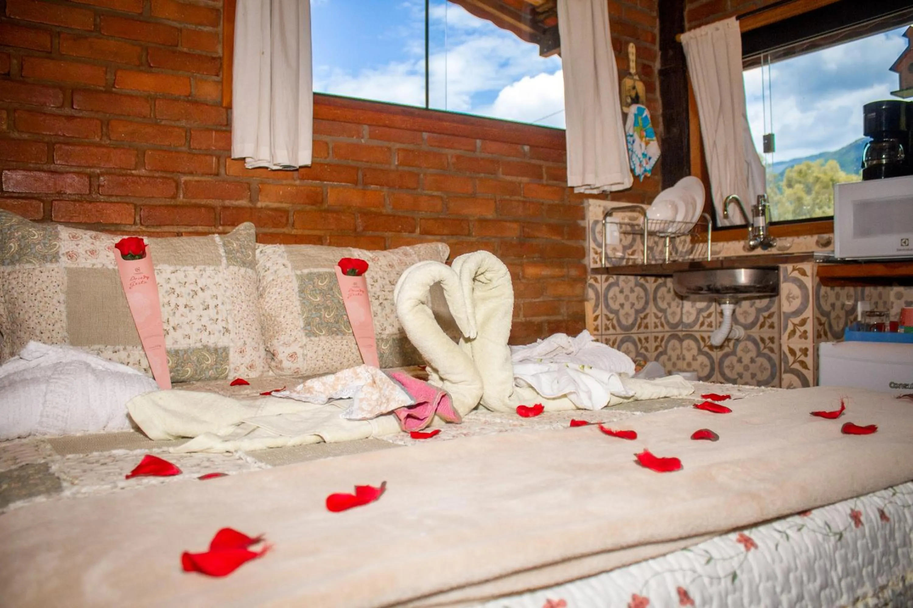 Bed in Chalés Lirio dos Vales