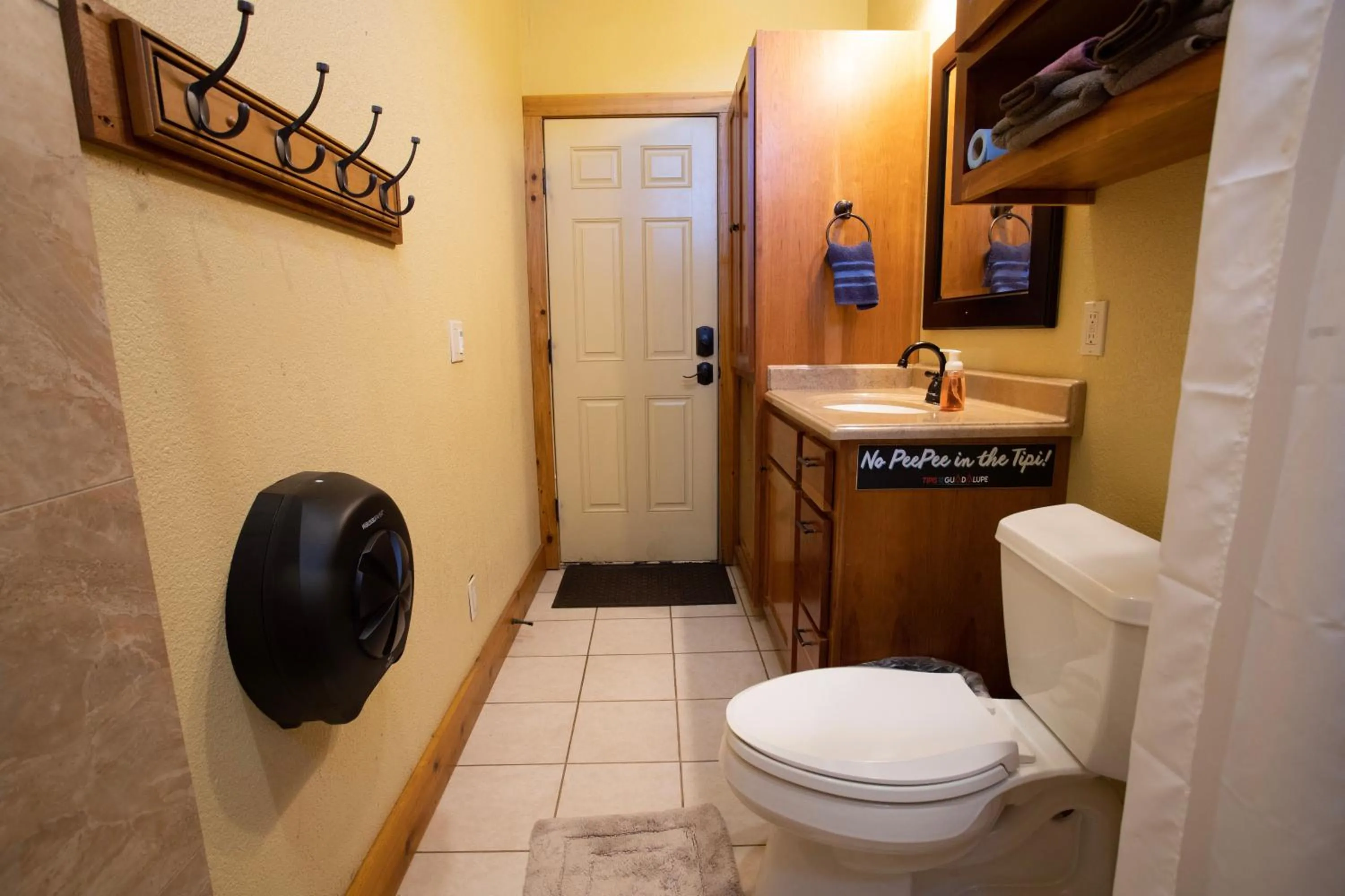 Bathroom in Tipis on the Guadalupe