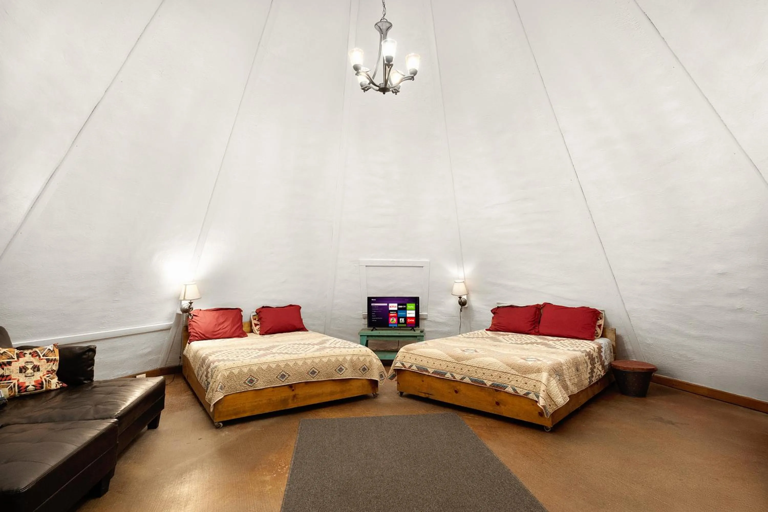 Bedroom, Bed in Tipis on the Guadalupe