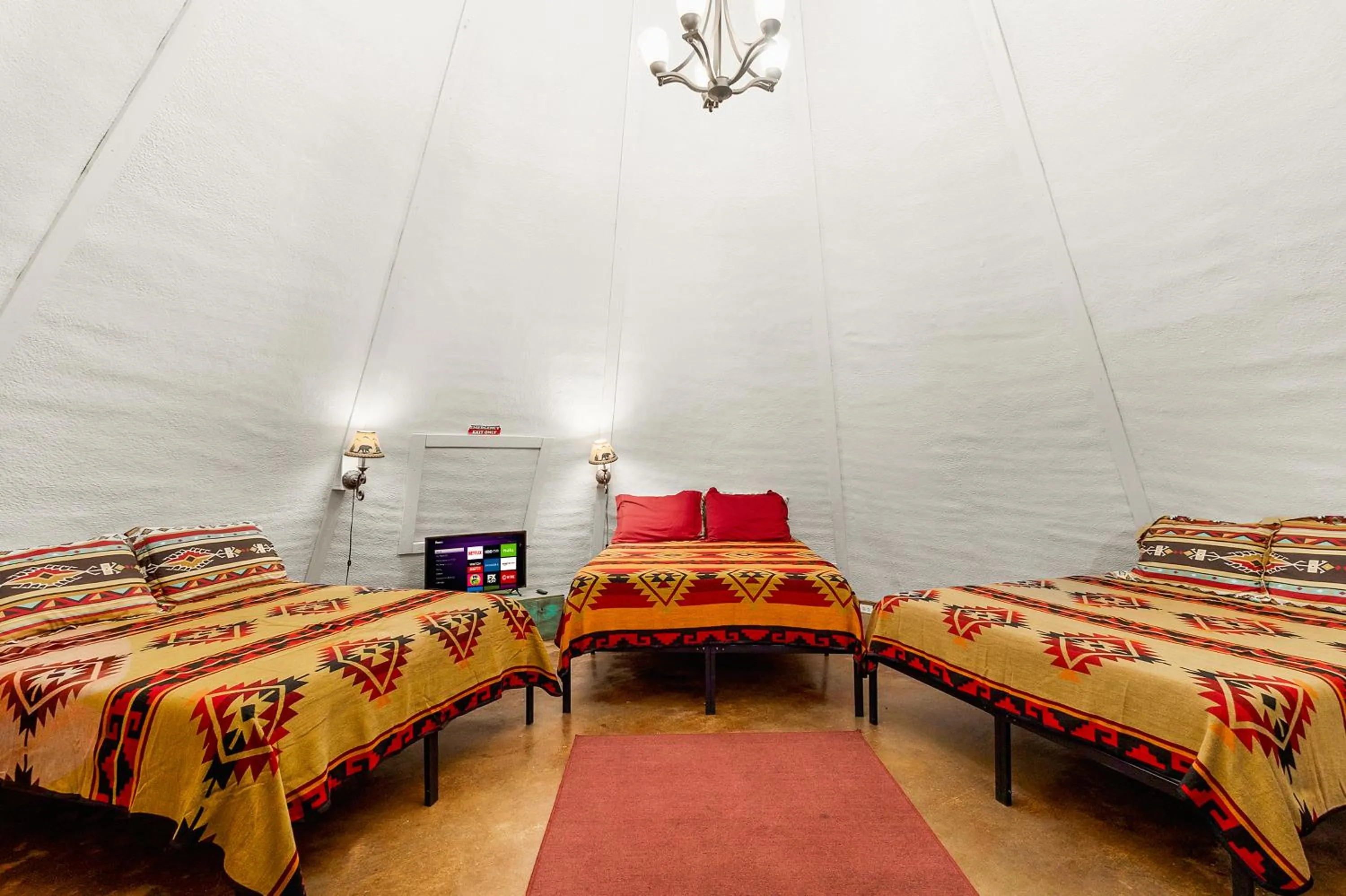 Bedroom, Bed in Tipis on the Guadalupe