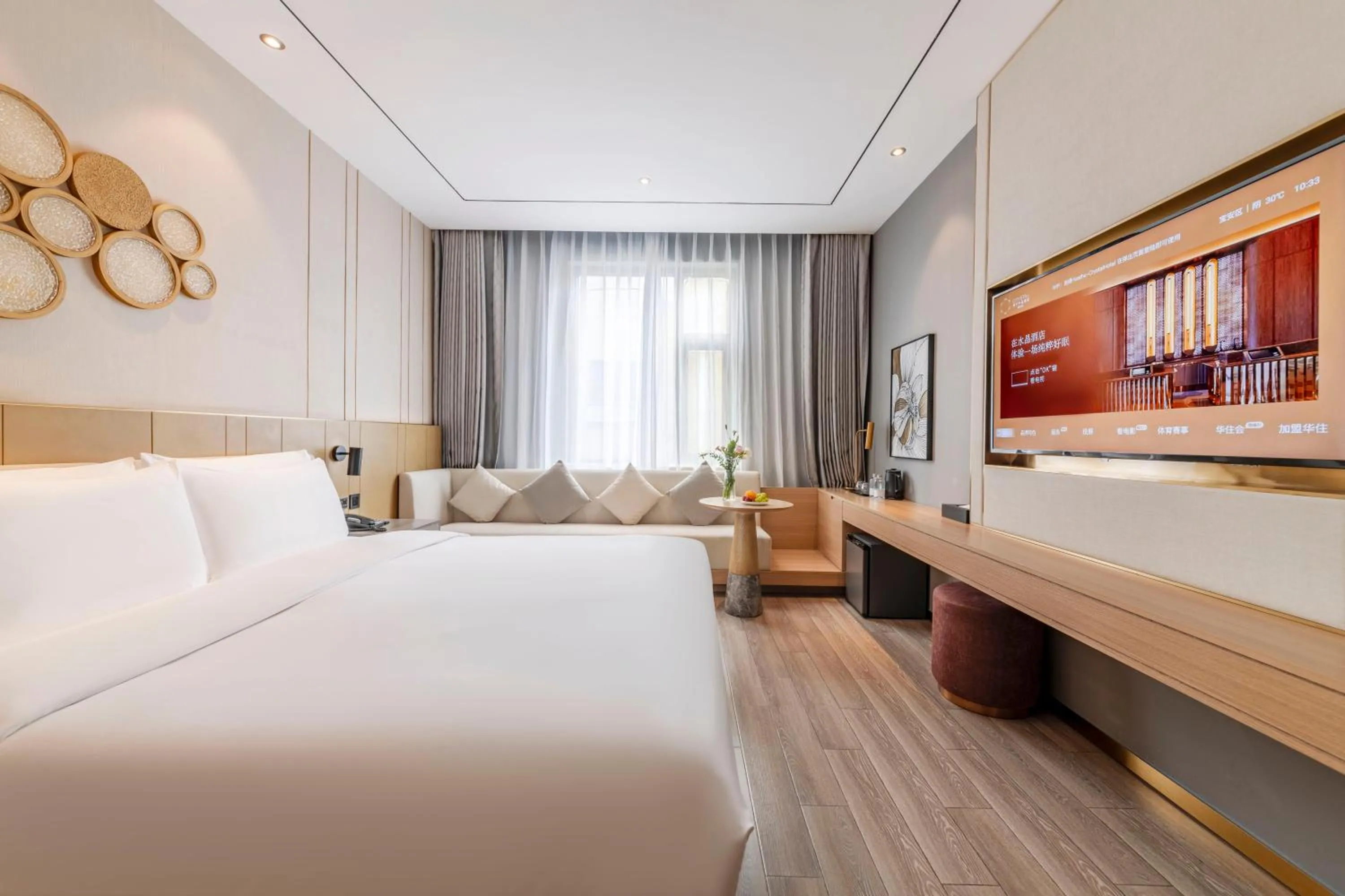 Bed in Orange Crystal Hotel Shenzhen Baoan Airport Bihaiwan