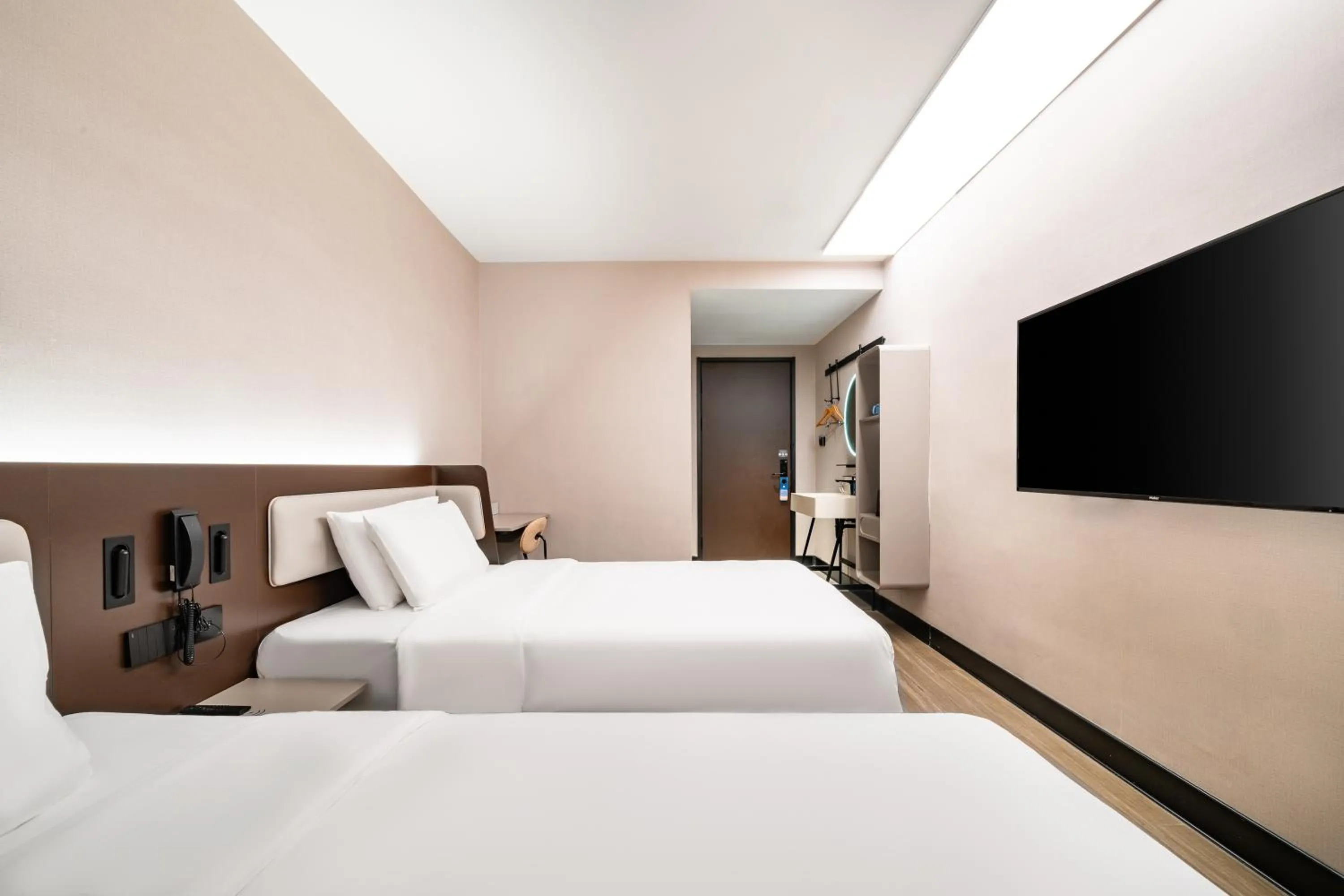 Bed in Hanting Hotel Shenzhen Coast City Nanyou Clothing City