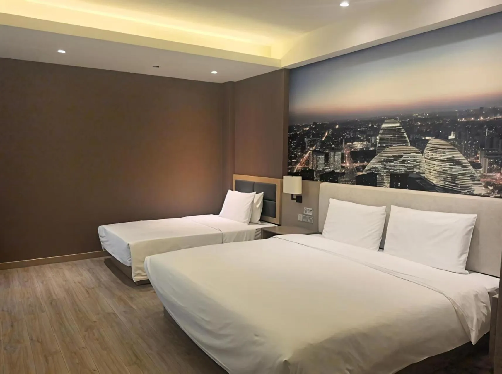 Bed in Orange Hotel Beijing Yizhuang Bridge Subway Station