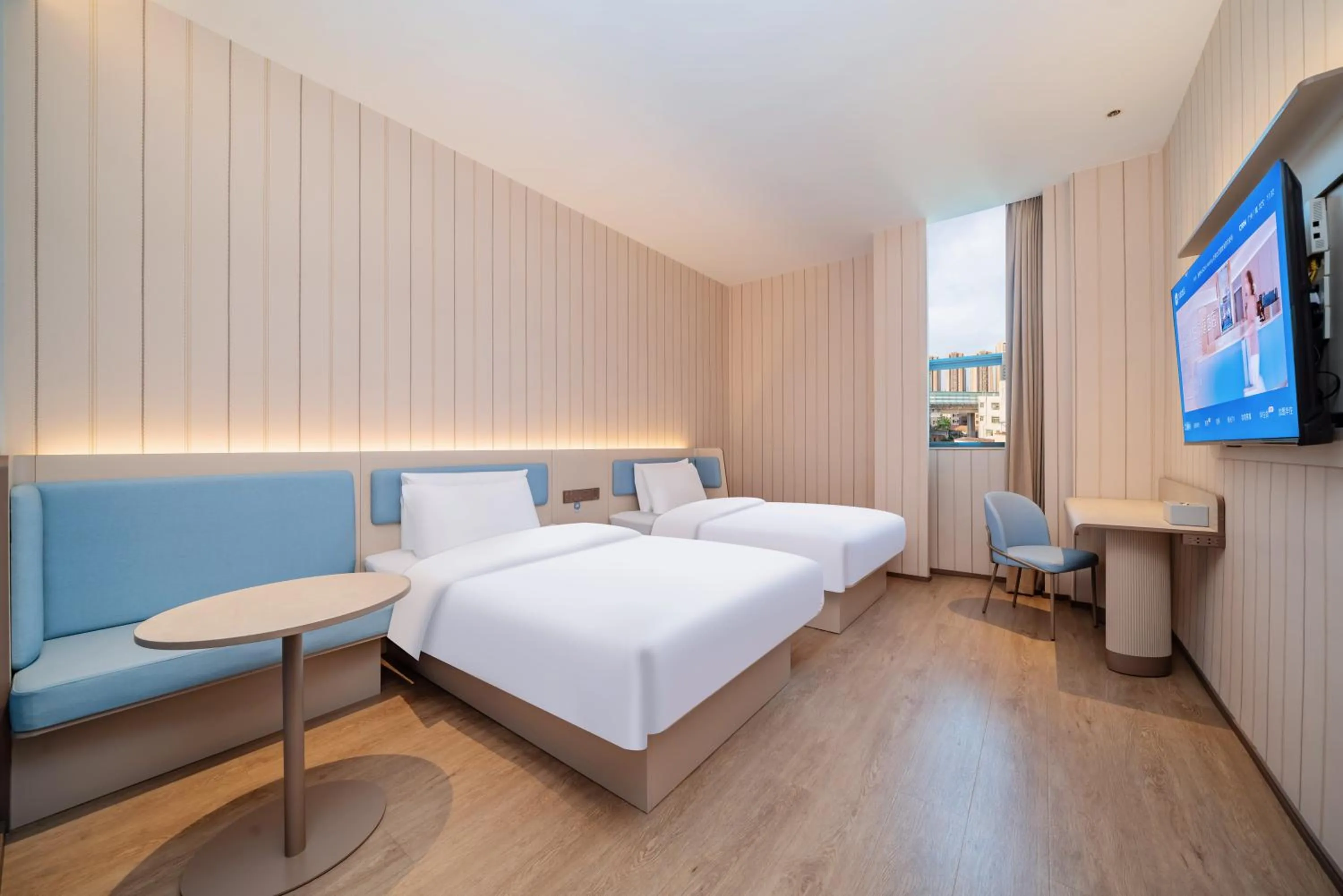 Bed in Hanting Hotel Guangzhou Nangang Subway Station