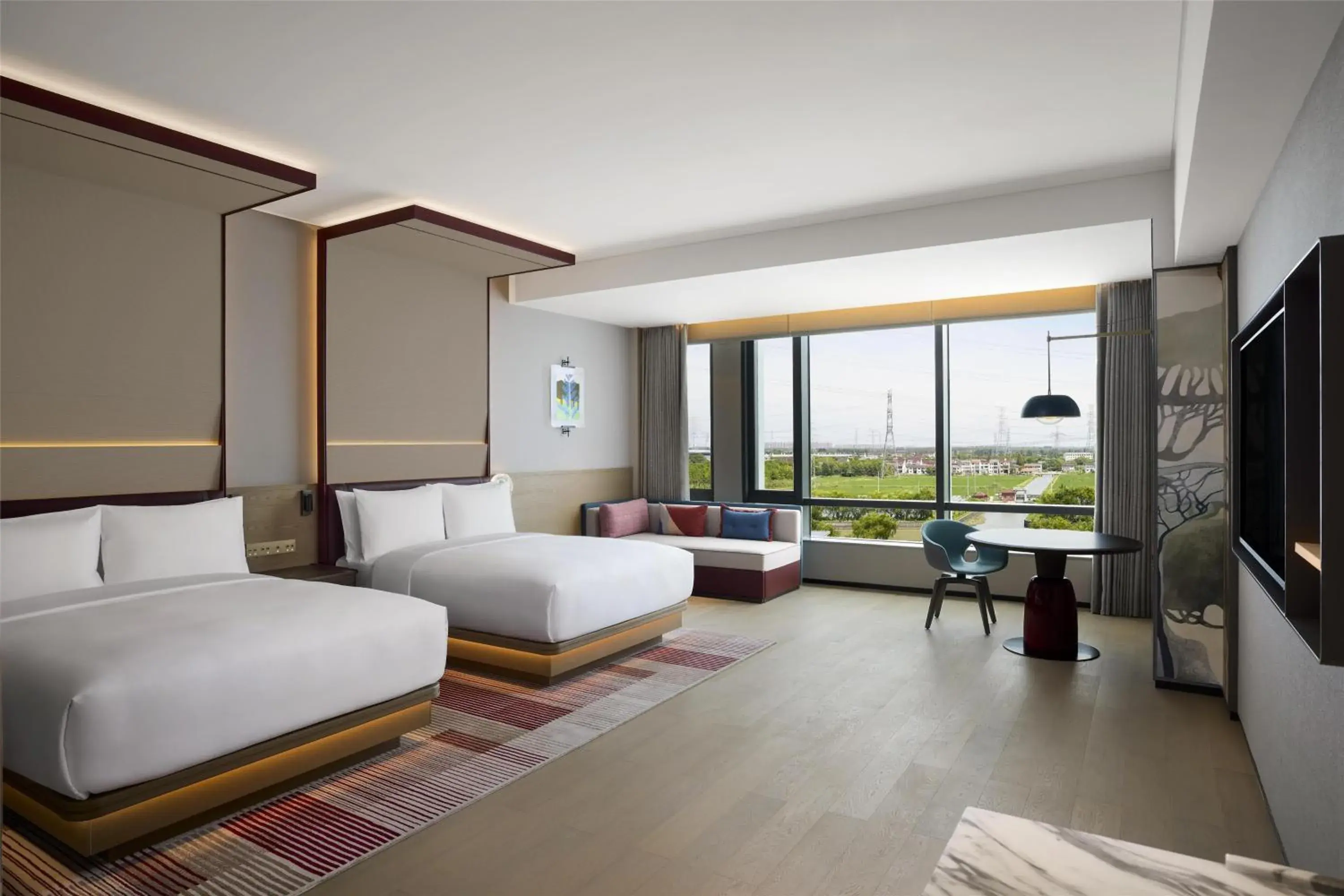 Deluxe Room with Two Queen Beds and Sofa Bed in Canopy By Hilton Shanghai Belfry Plaza Deluxe Room with Two Queen Beds and Sofa Bed in Canopy By Hilton Shanghai Belfry Plaza