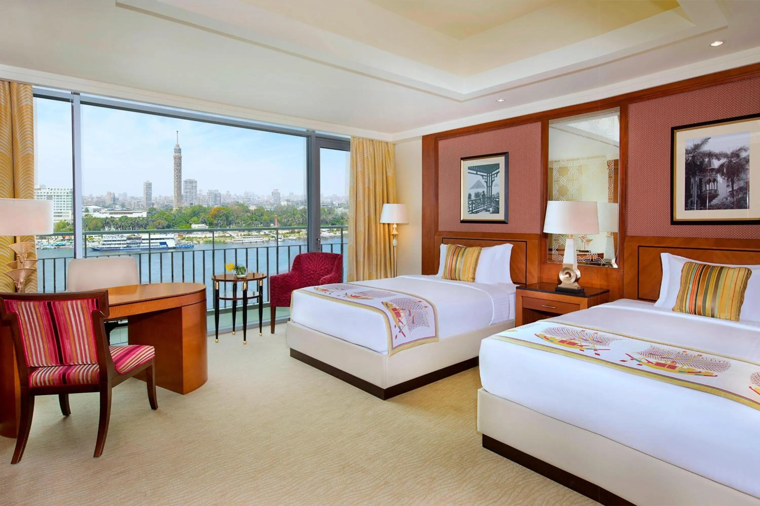 Photo of the whole room, Bed in The Nile Ritz-Carlton, Cairo