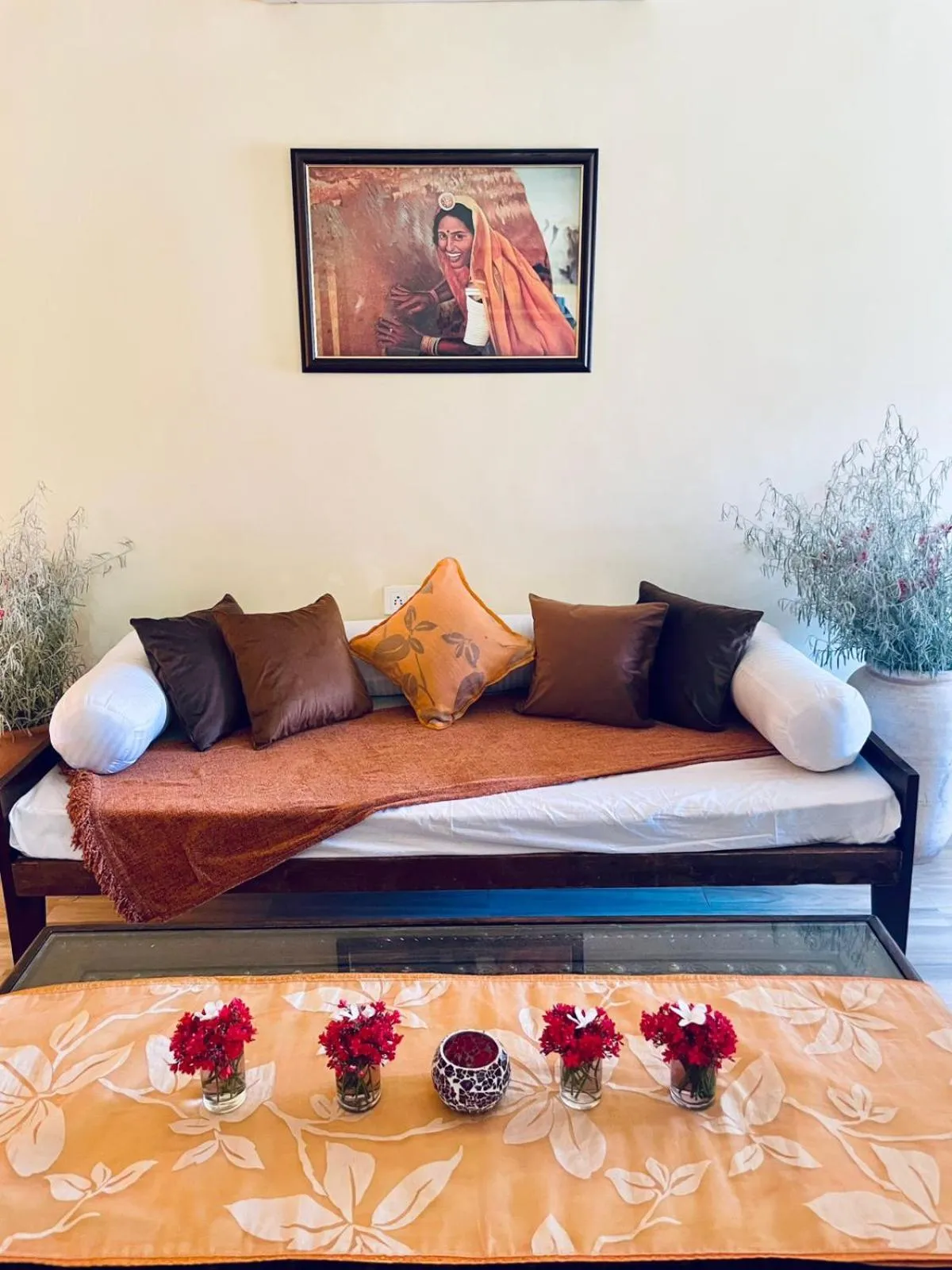 Seating area, Bed in Hariyali Dhani Camps & Desert Resort With Swimming Pool, Jodhpur