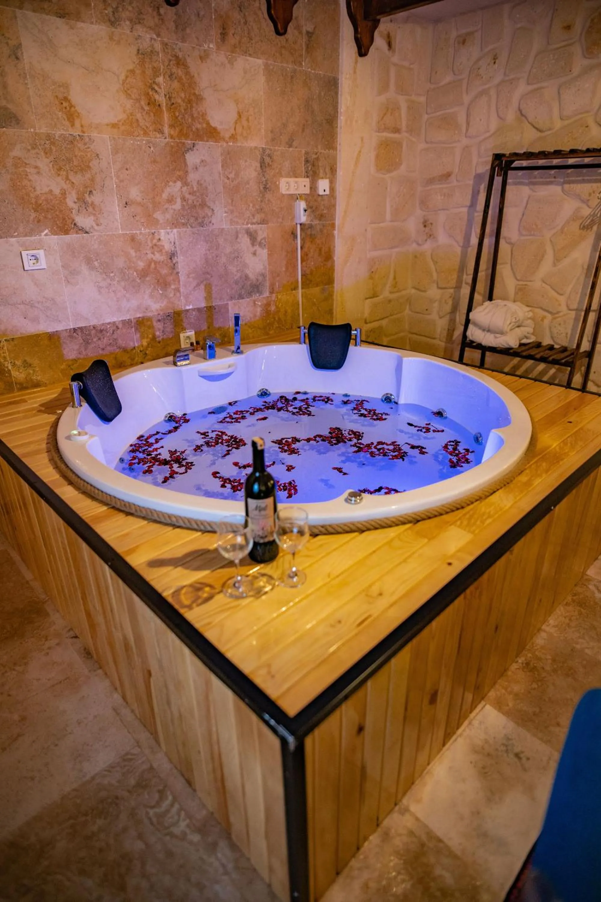 Hot Tub in Senior Stone House