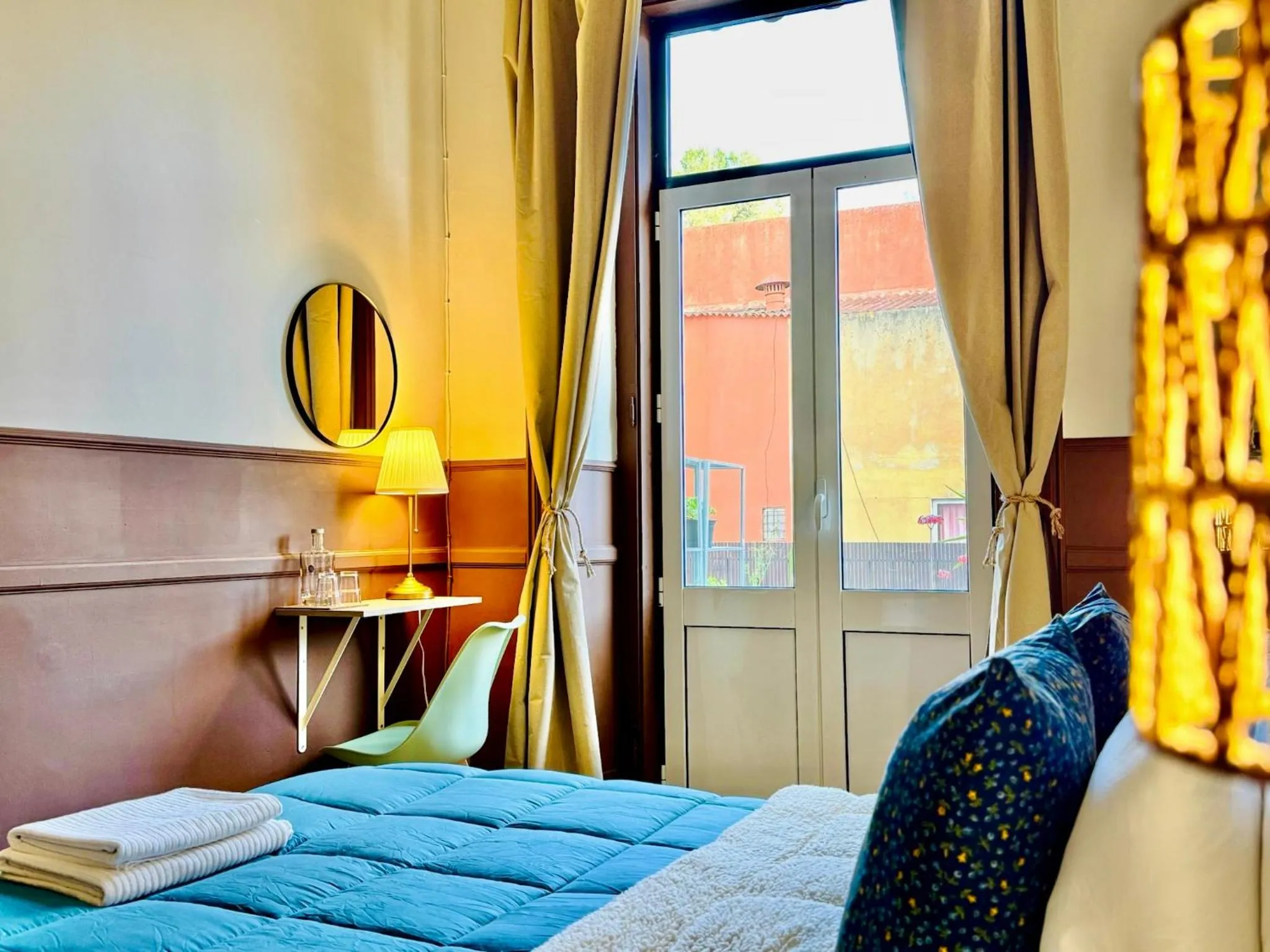 Decorative detail, Bed in Ambiente Hostel