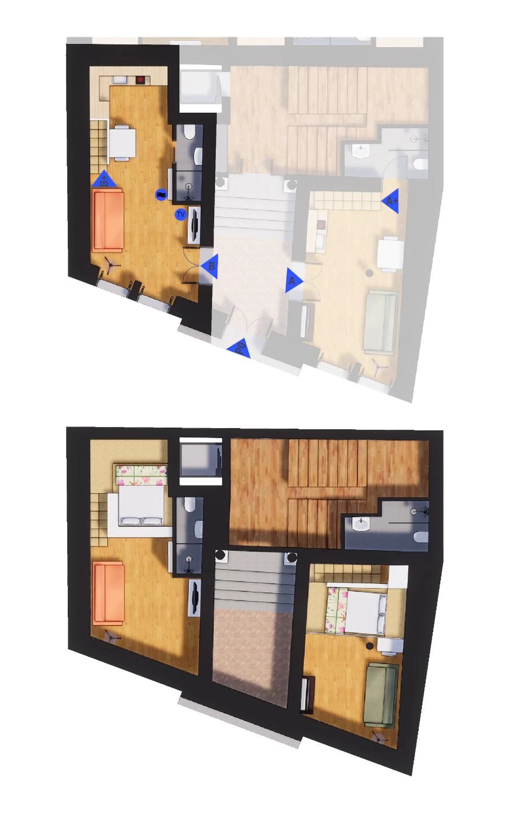 Floor plan in Bemyguest - Loft Guest House Jardim das Mães Charming