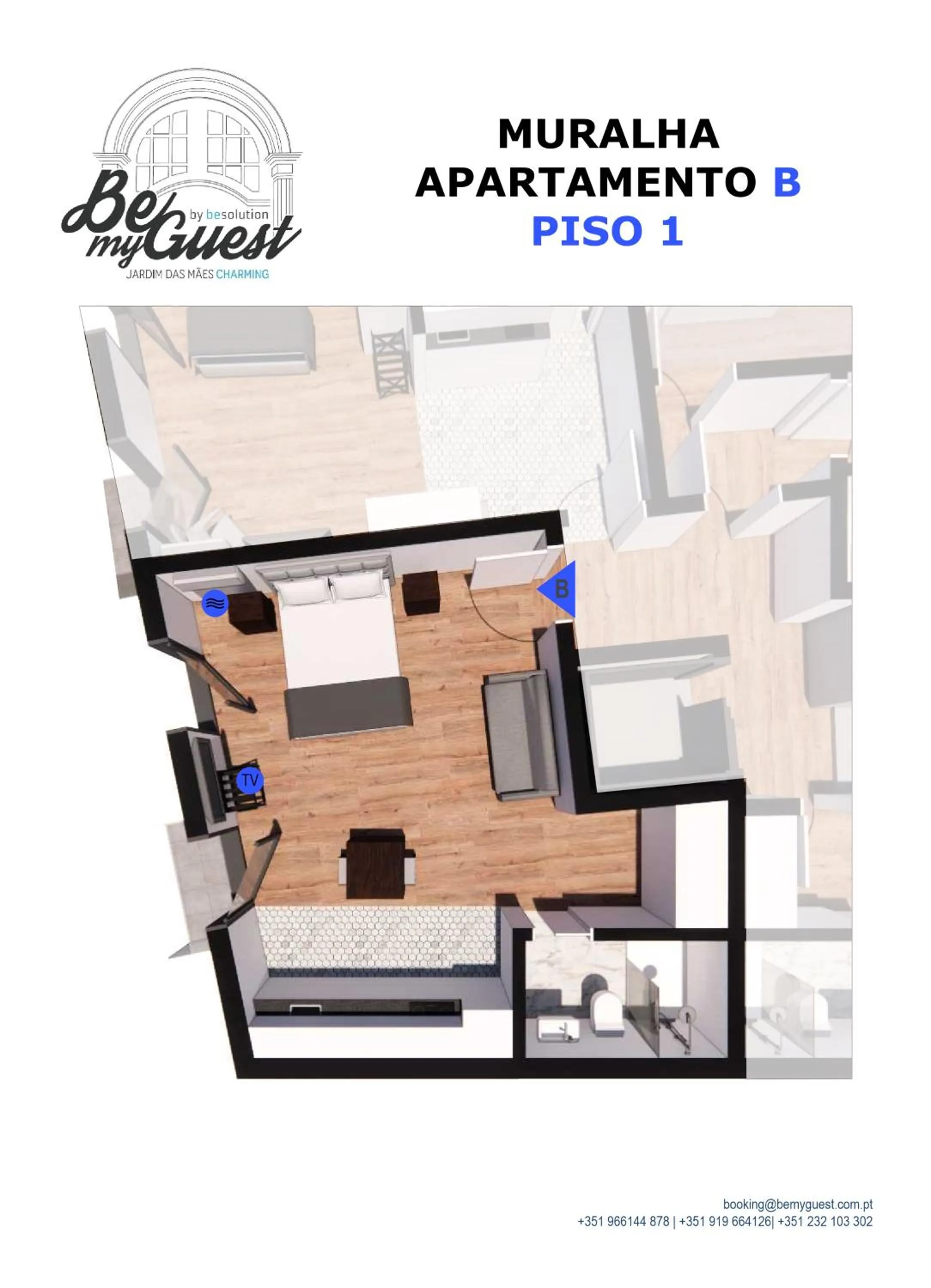 Floor plan in Bemyguest - Loft Guest House Jardim das Mães Charming