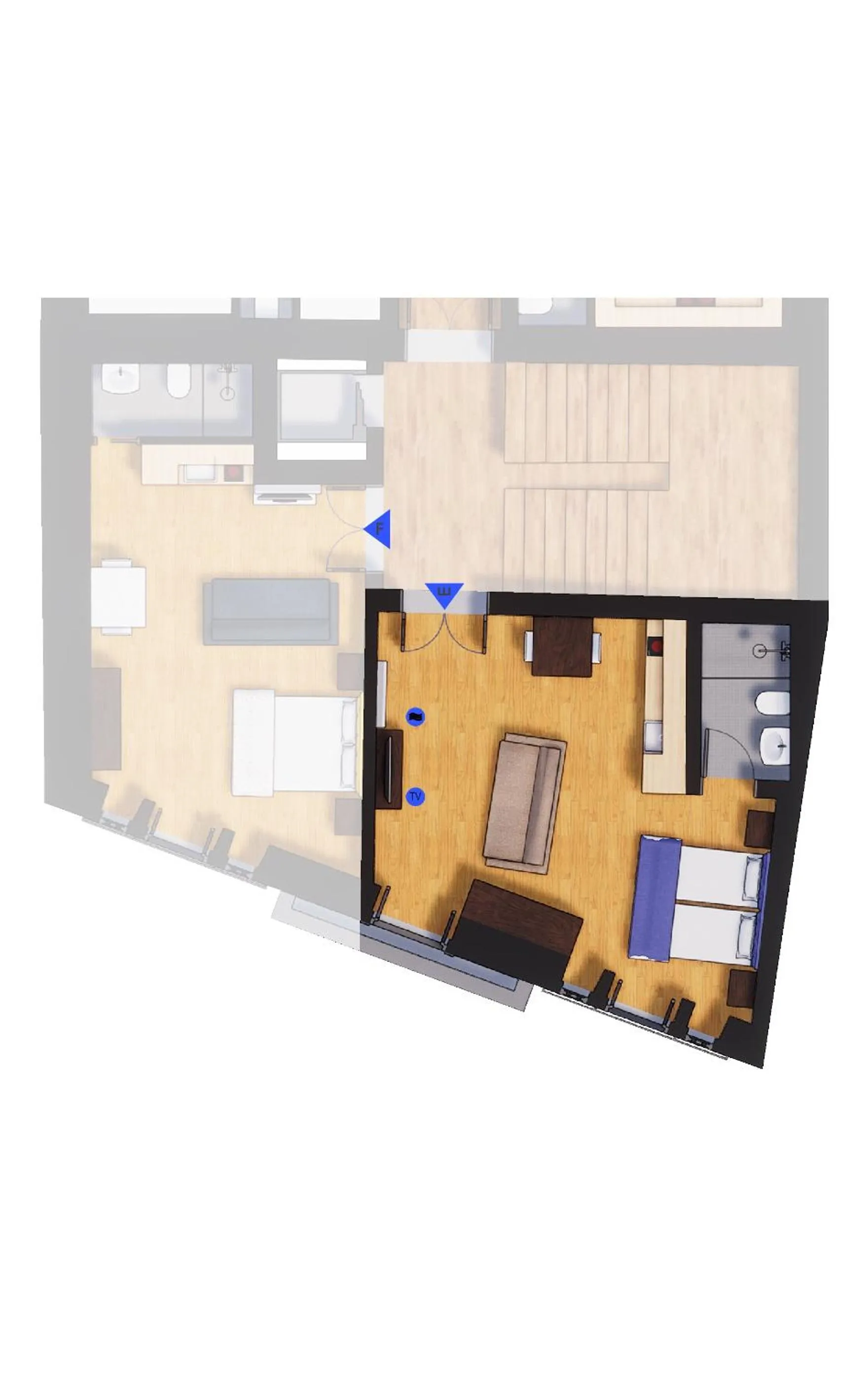 Floor plan in Bemyguest - Loft Guest House Jardim das Mães Charming