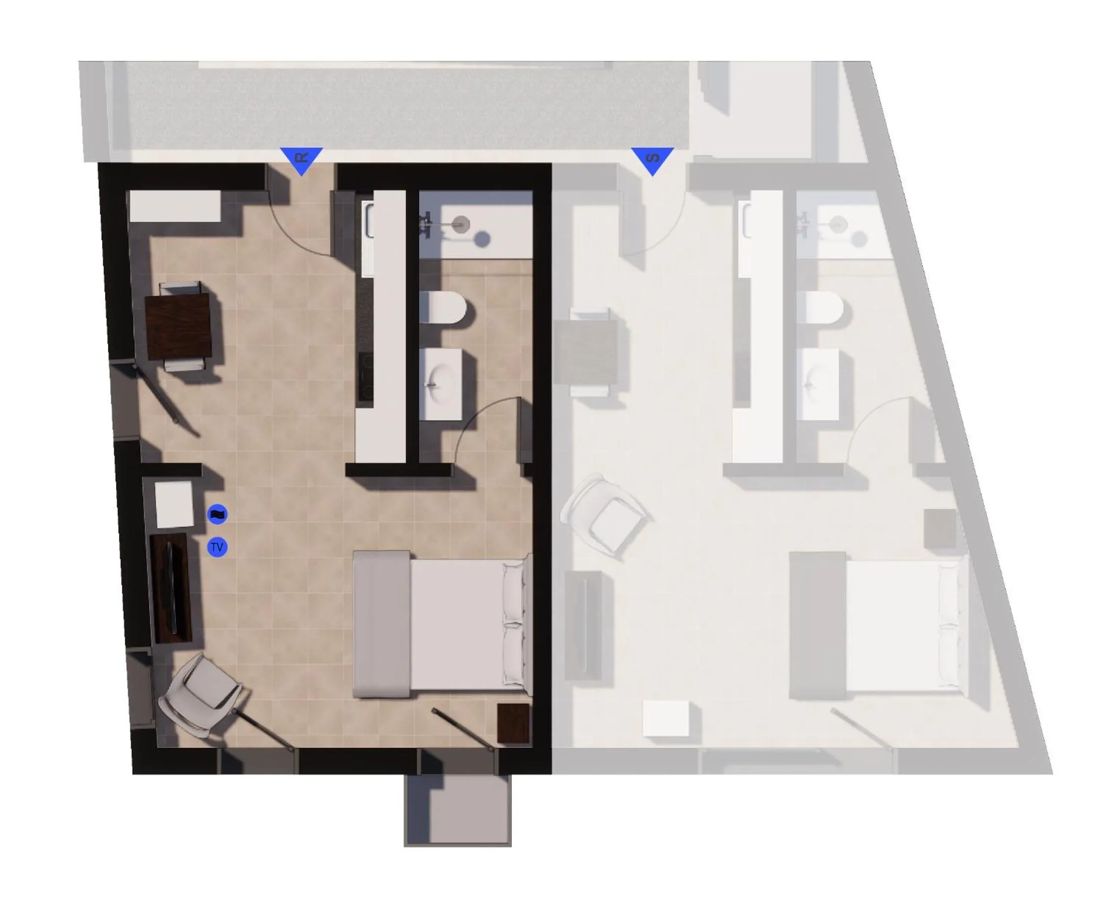 Floor plan in Bemyguest - Loft Guest House Jardim das Mães Charming