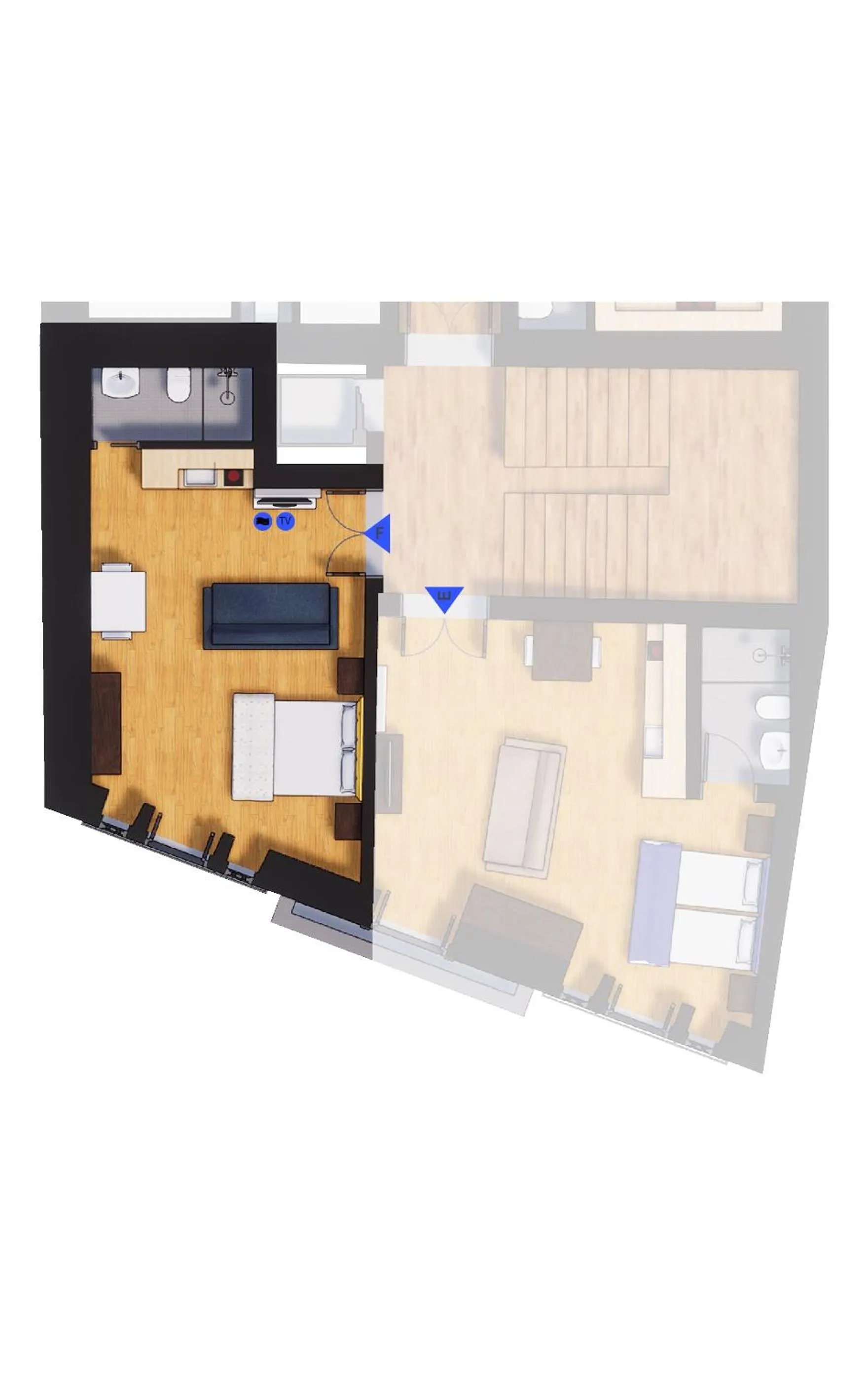 Floor plan in Bemyguest - Loft Guest House Jardim das Mães Charming