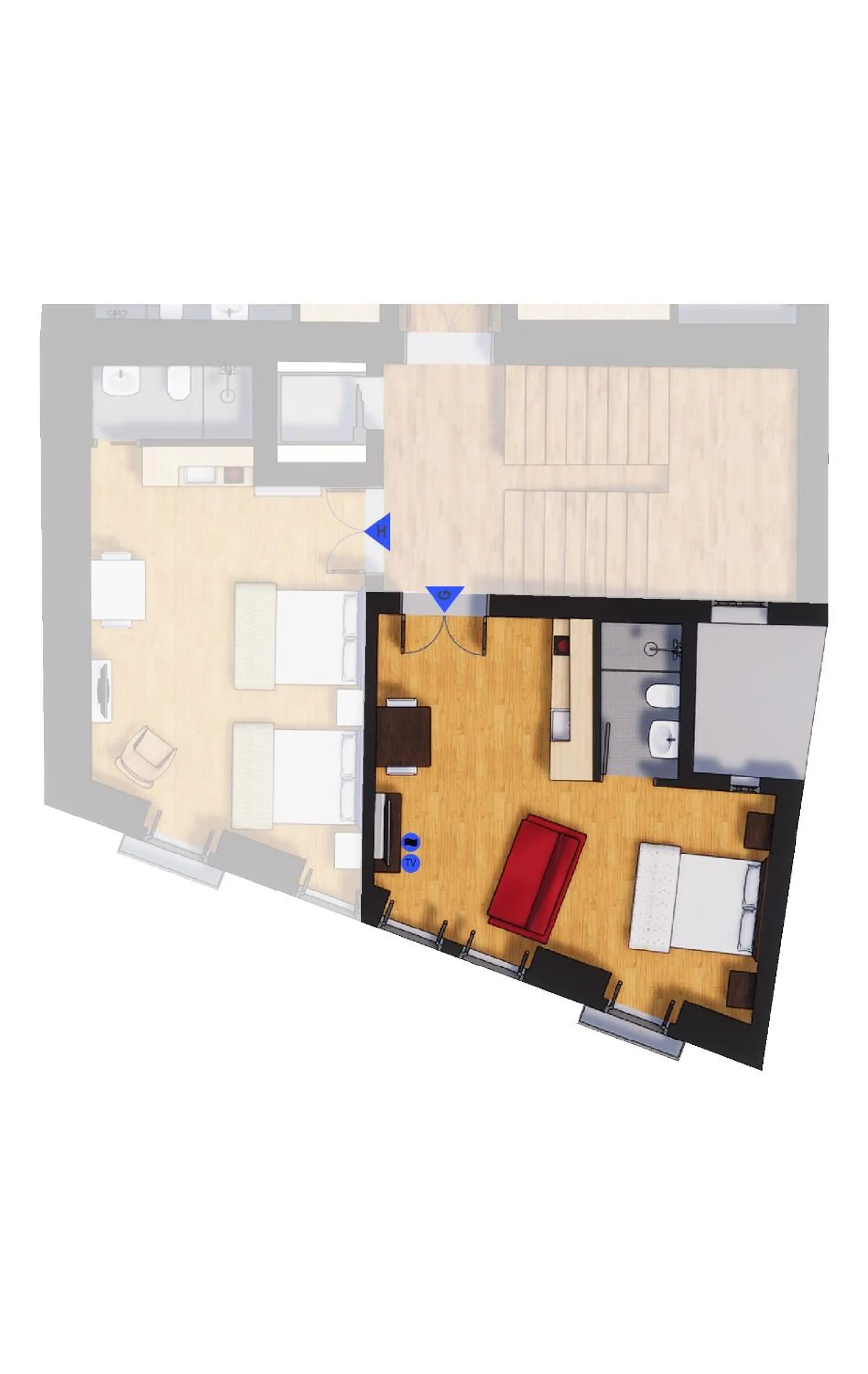 Floor plan in Bemyguest - Loft Guest House Jardim das Mães Charming
