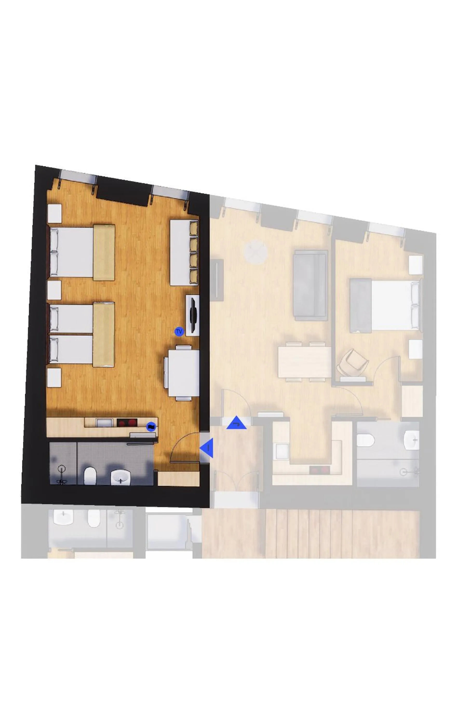 Floor plan in Bemyguest - Loft Guest House Jardim das Mães Charming