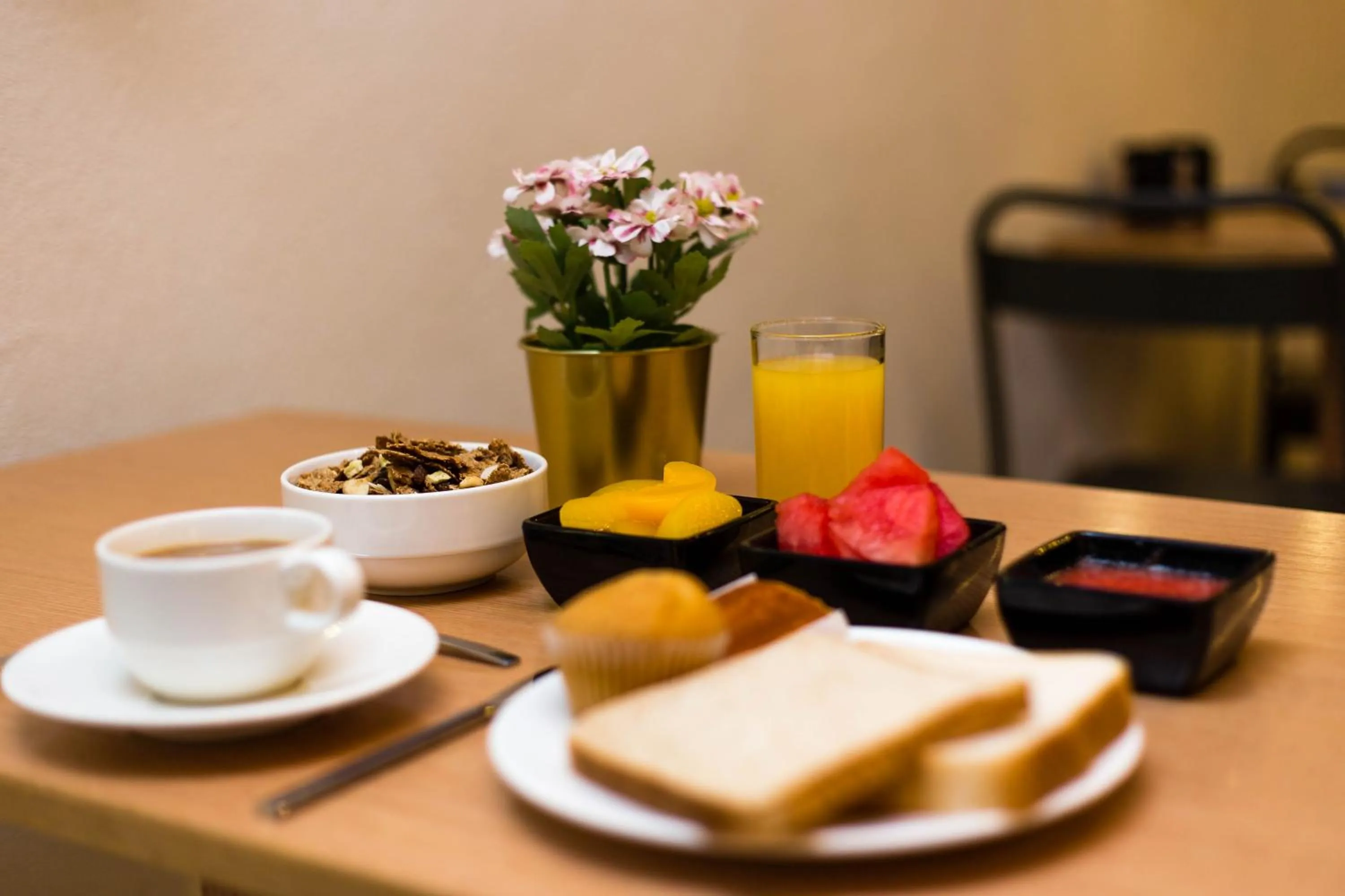 Continental breakfast in Hostal Sol Square Madrid