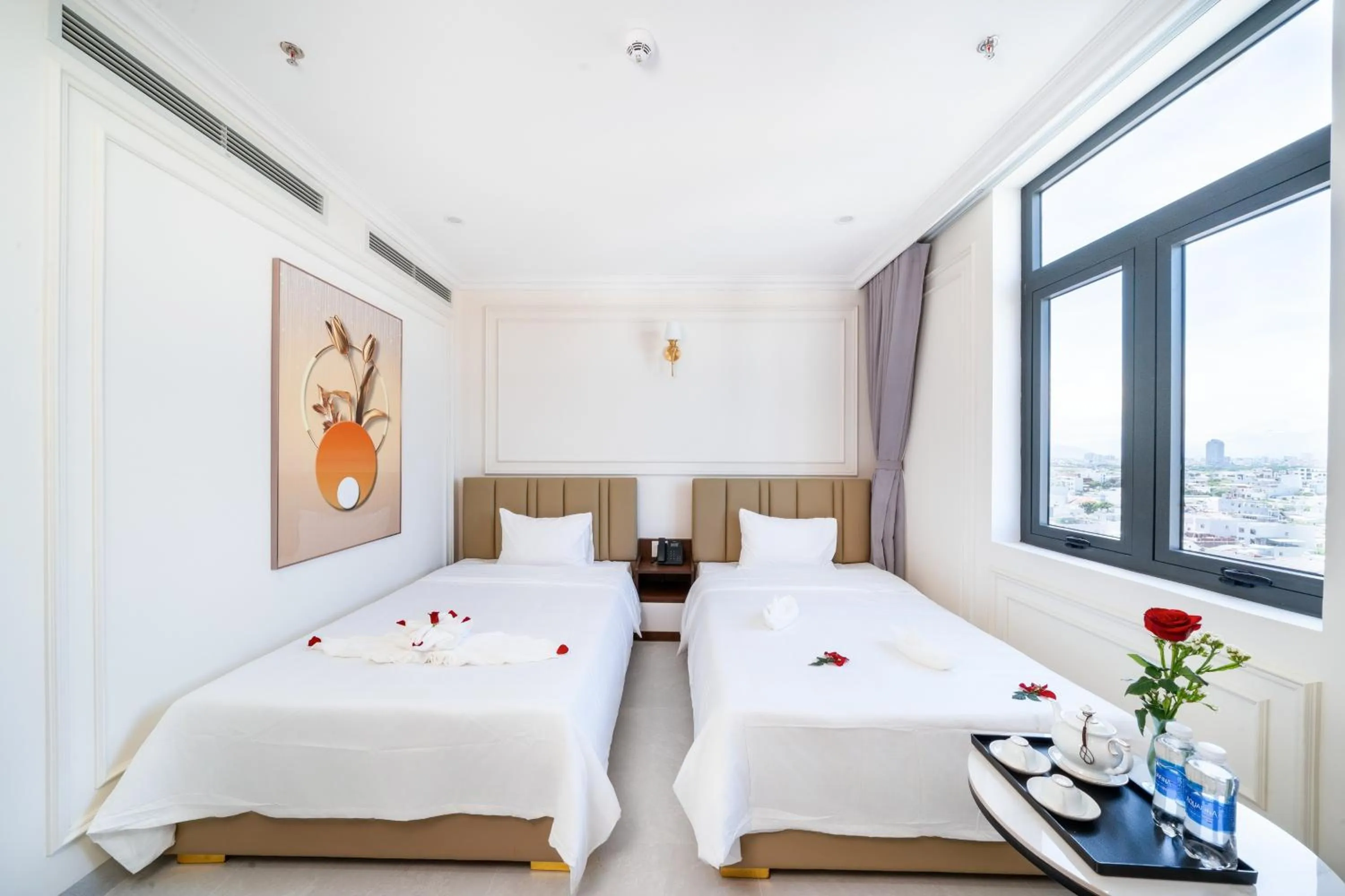 Bed in Tourane Boutique Hotel