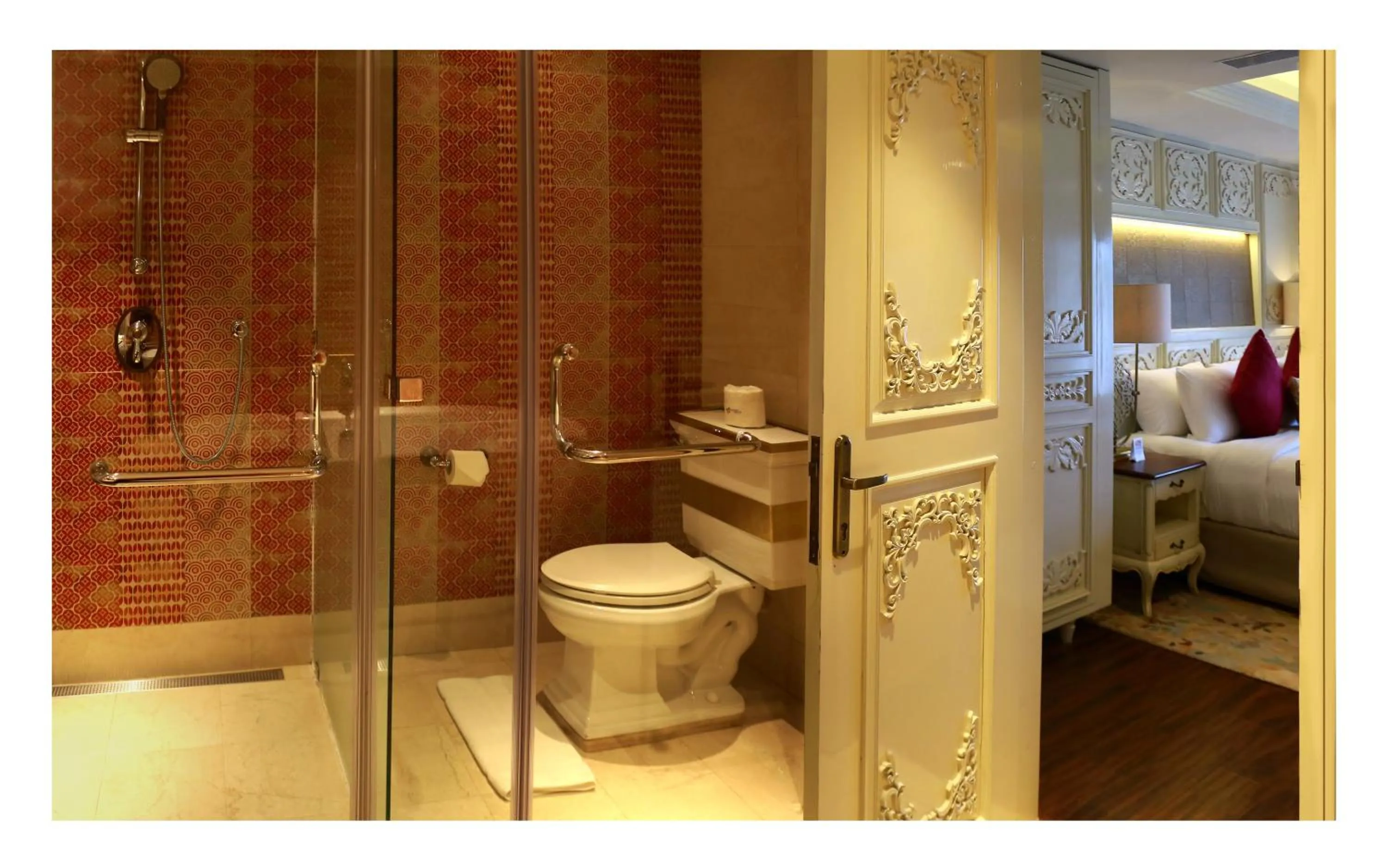 Bathroom, Bed in Fragrant Nature Kochi - A Five star Classified Hotel