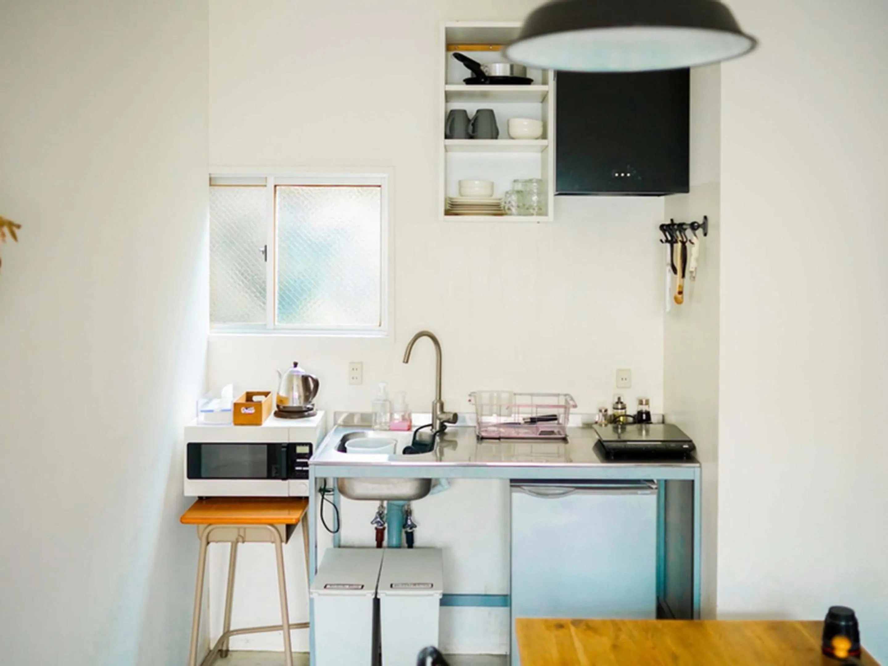 Kitchen or kitchenette in ROUTE - Cafe and Petit Hostel