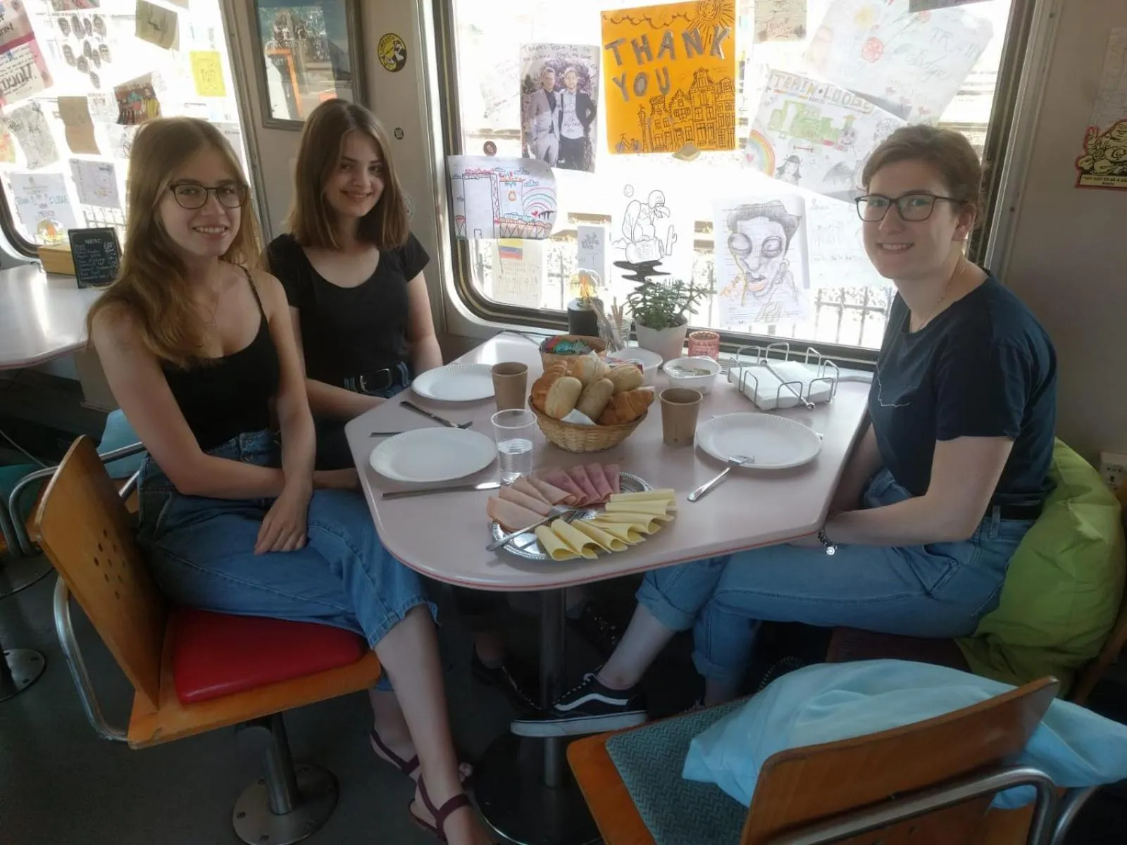 Continental breakfast in Train Lodge Amsterdam
