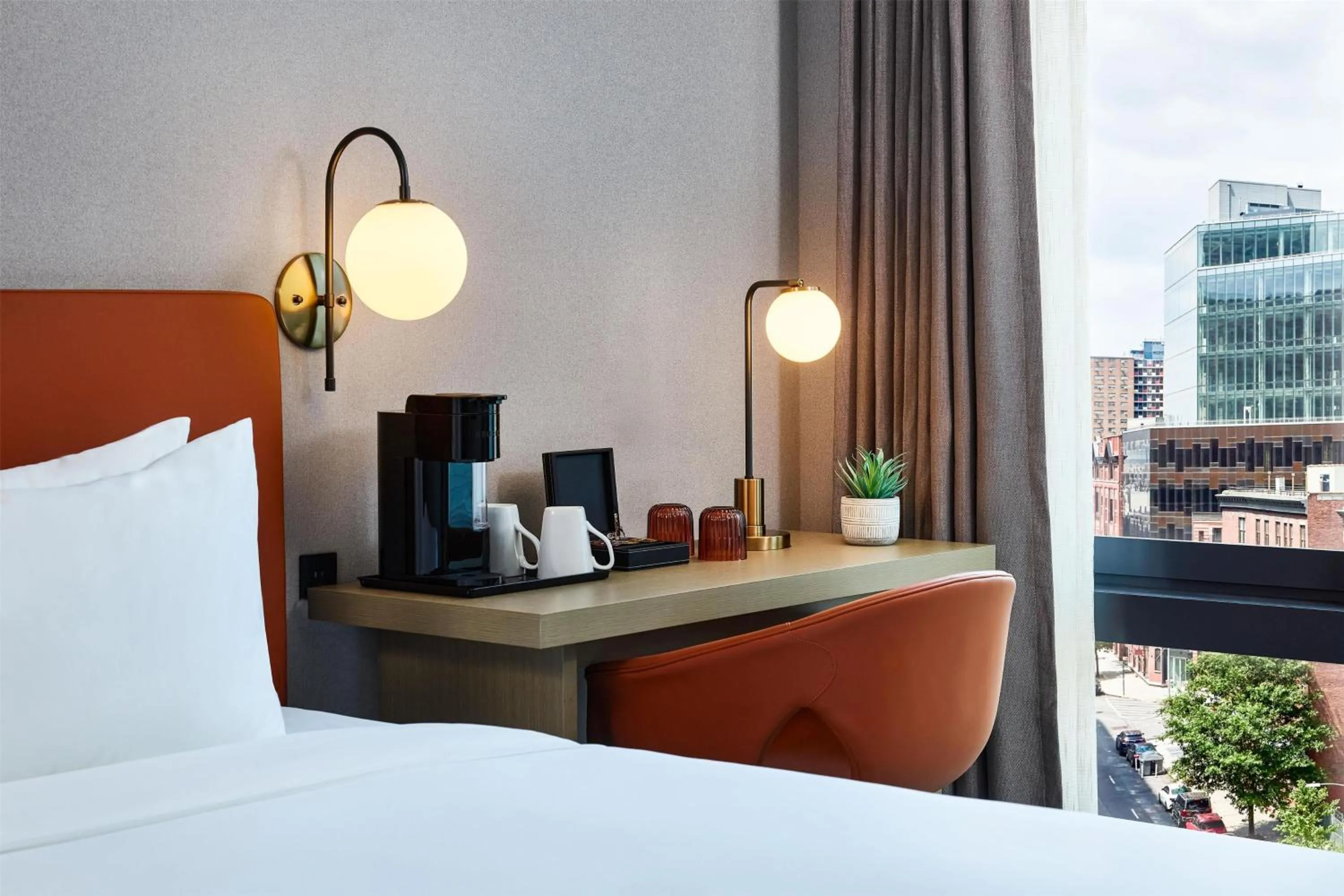 Bedroom, Bed in The George Manhattan, Tapestry Collection By Hilton