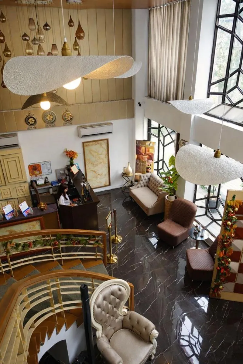 Seating area in Amega Hotel