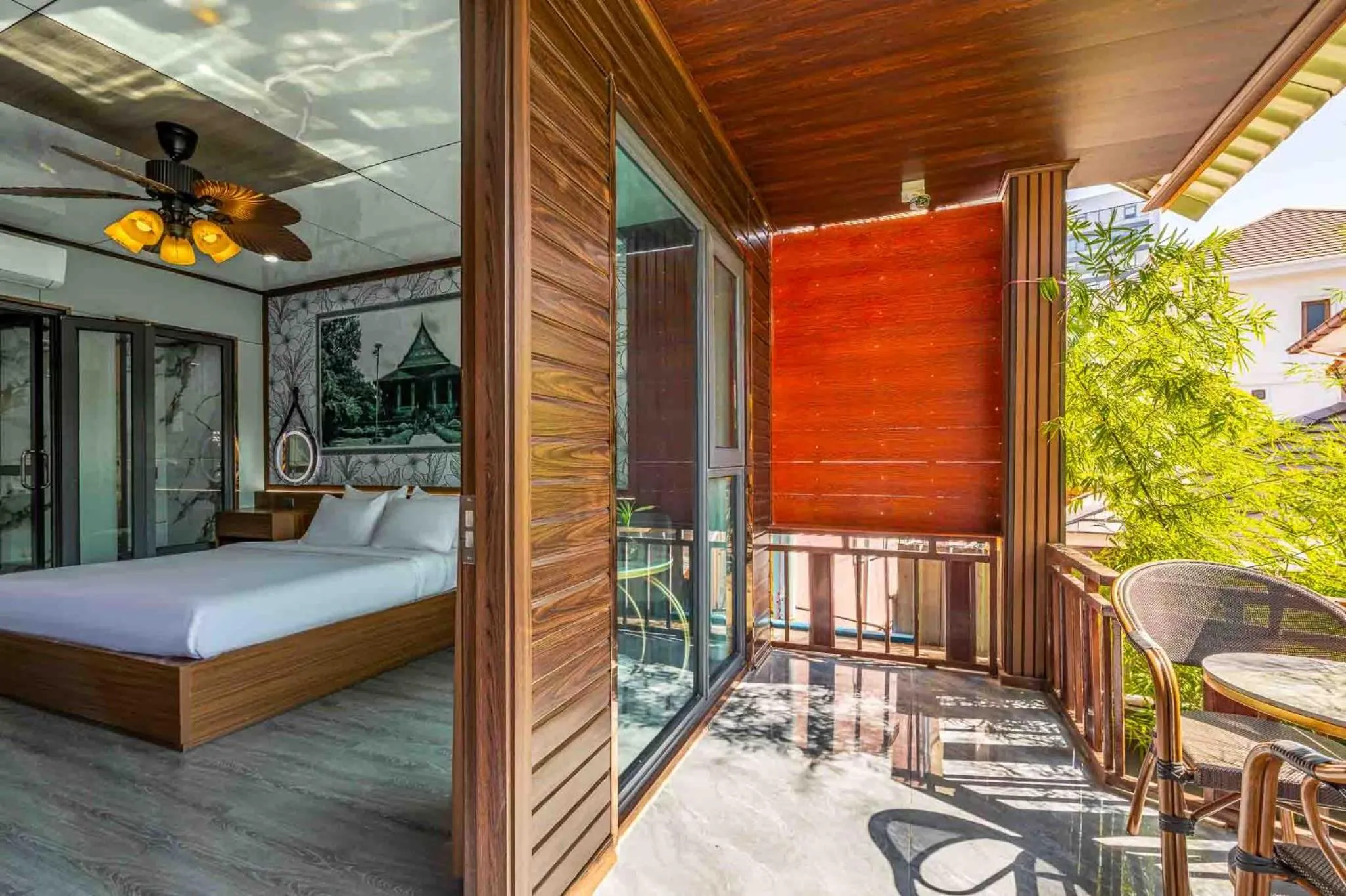 Bed in Champa Phan Boutique Hotel