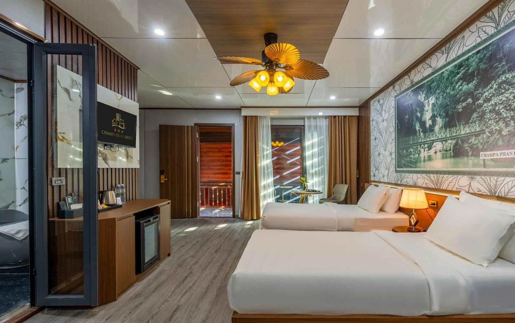 Bed in Champa Phan Boutique Hotel