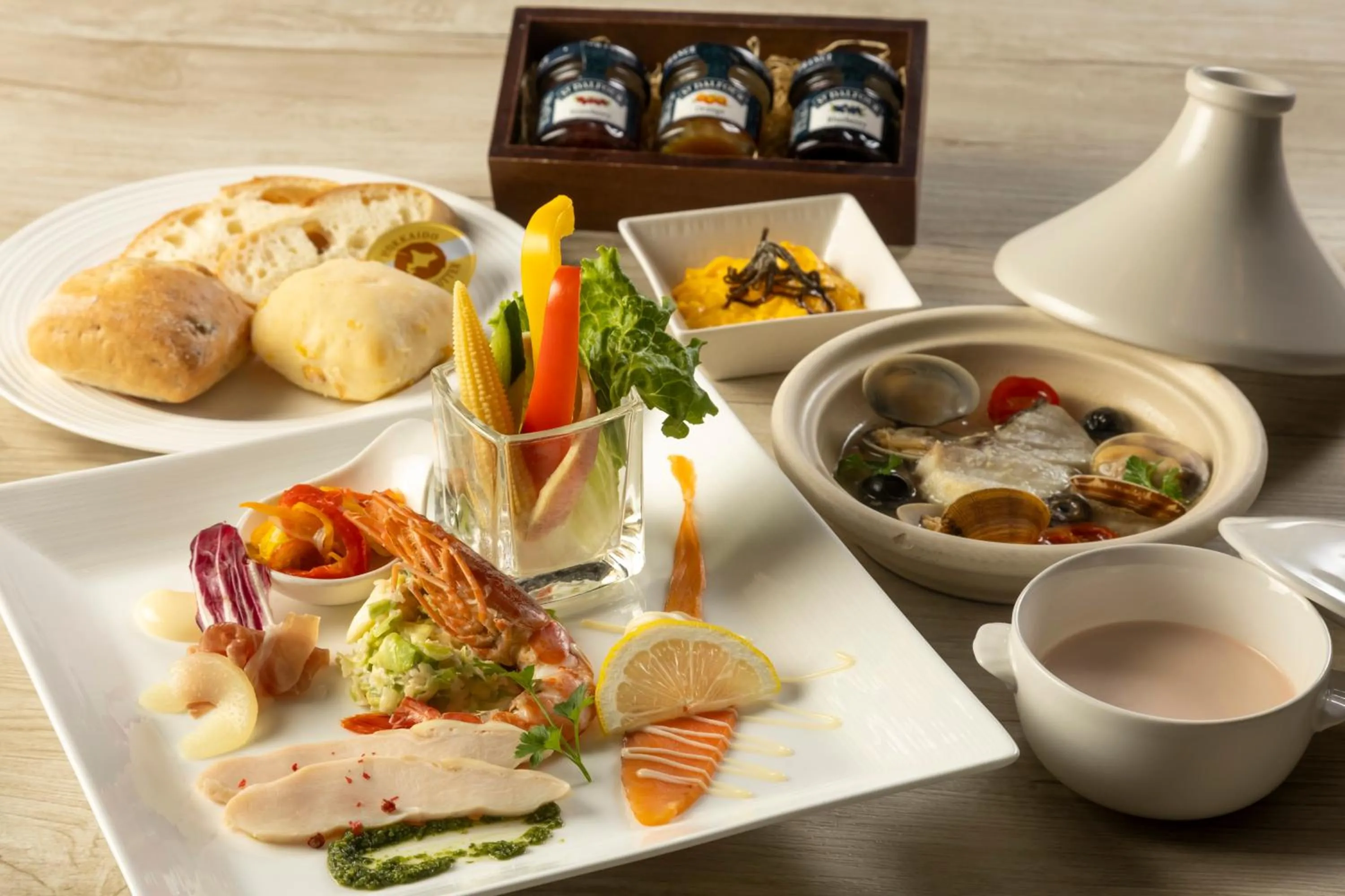 Buffet breakfast in Kushiro Century Castle Hotel