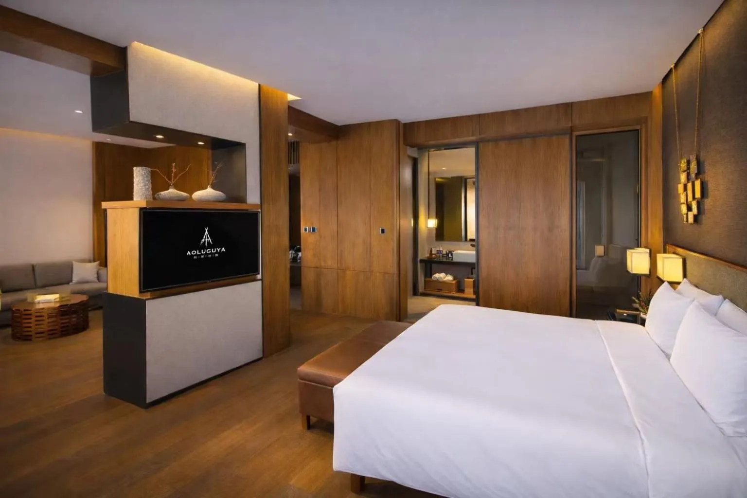 On site, Bed in Aoluguya Hotel Harbin