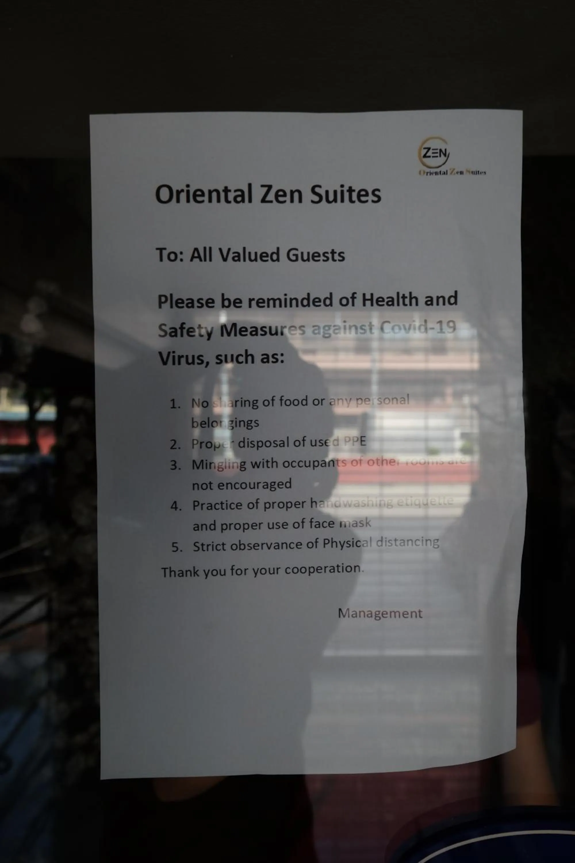 Logo/Certificate/Sign in Oriental Zen Suites