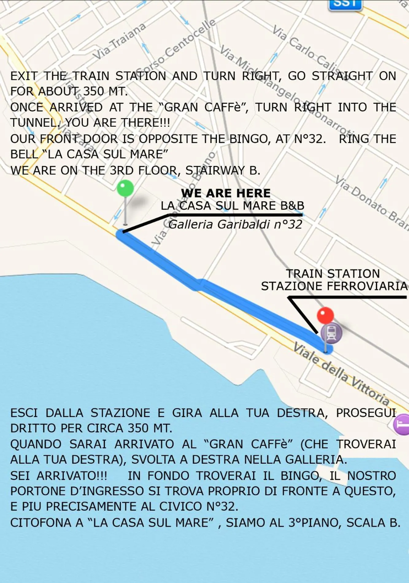 Area and facilities in La Casa Sul Mare